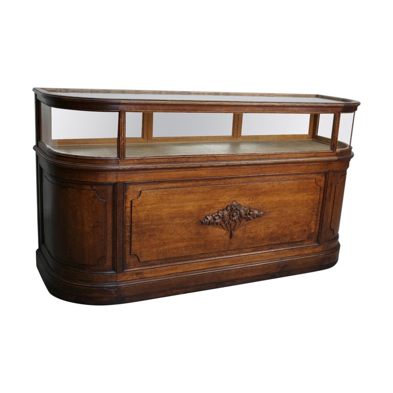 フランス アンティーク Shop Counter Antique French Oak Jewelry Cabinet or Shop Counter, Early 20th