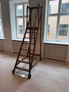 Antique French Oak Library Stairs-Frankel