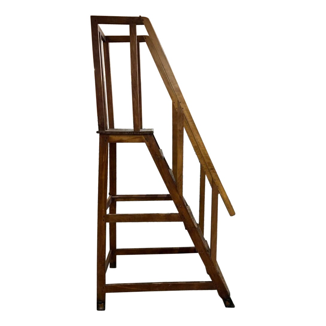 Antique French Oak Library Treppenstufen im Angebot