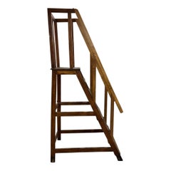 Antique French Oak Library Steps