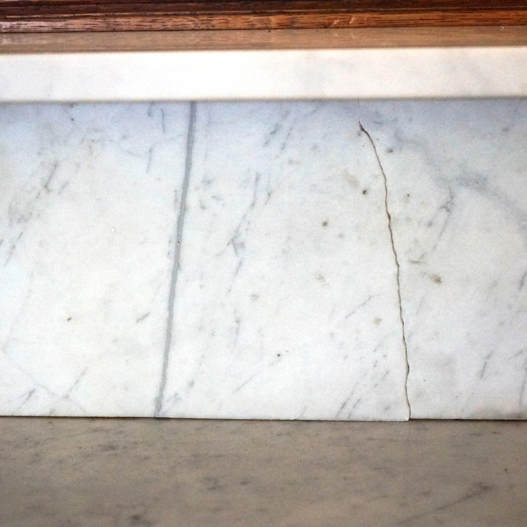 Antique French Oak & Marble Dressing Table with Tri-Fold Mirror, Circa 1890 5