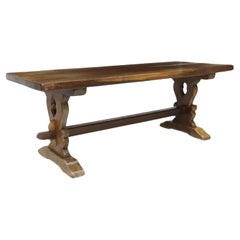 Antique French Oak Mesa de comedor de refectorio de monasterio 