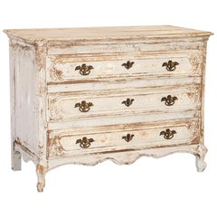 Antique French Oak Painted Chest of Drawers with Cabriolet Feet
