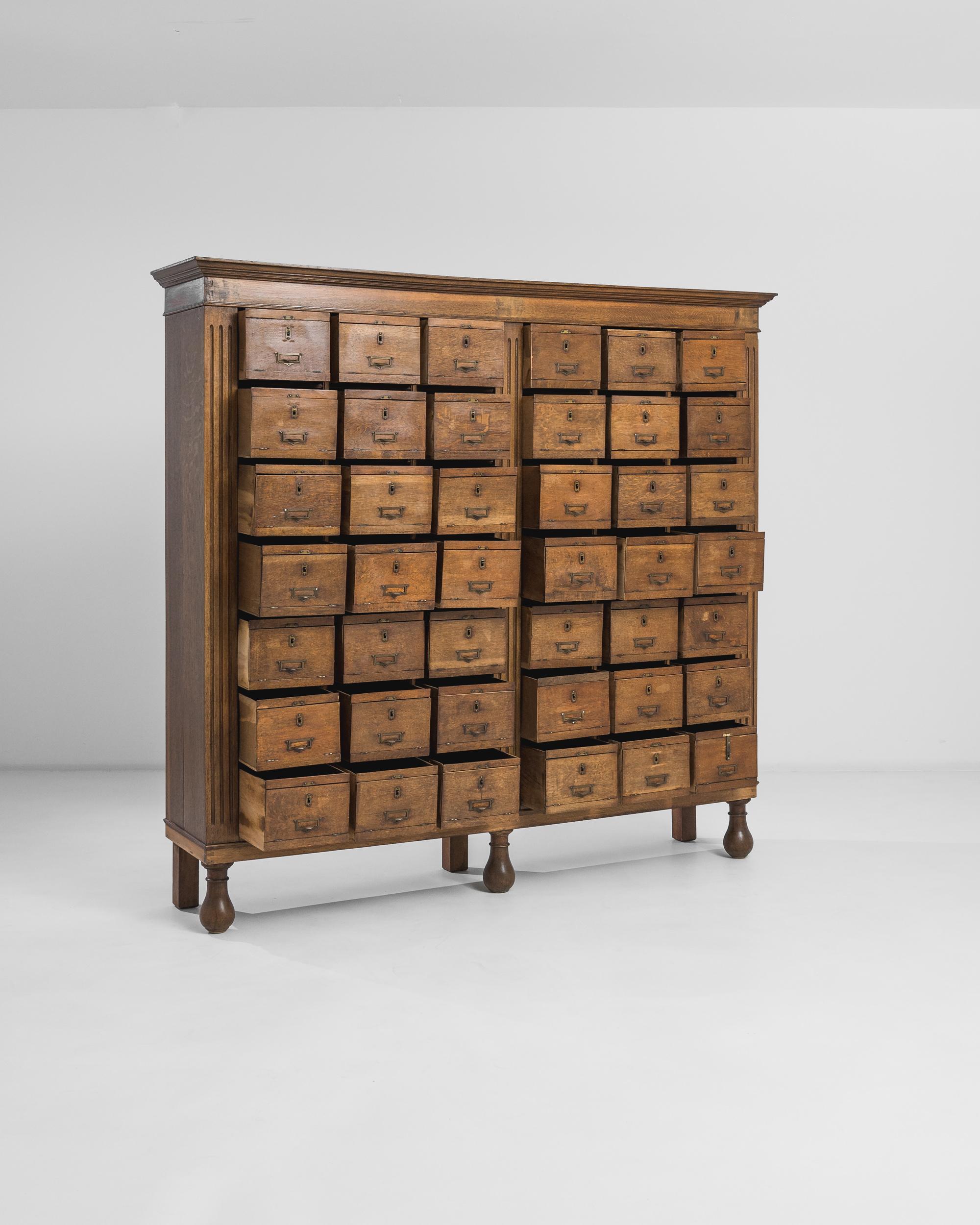 Early 20th Century Antique French Oak Pidgeon Hole Filing Cabinet