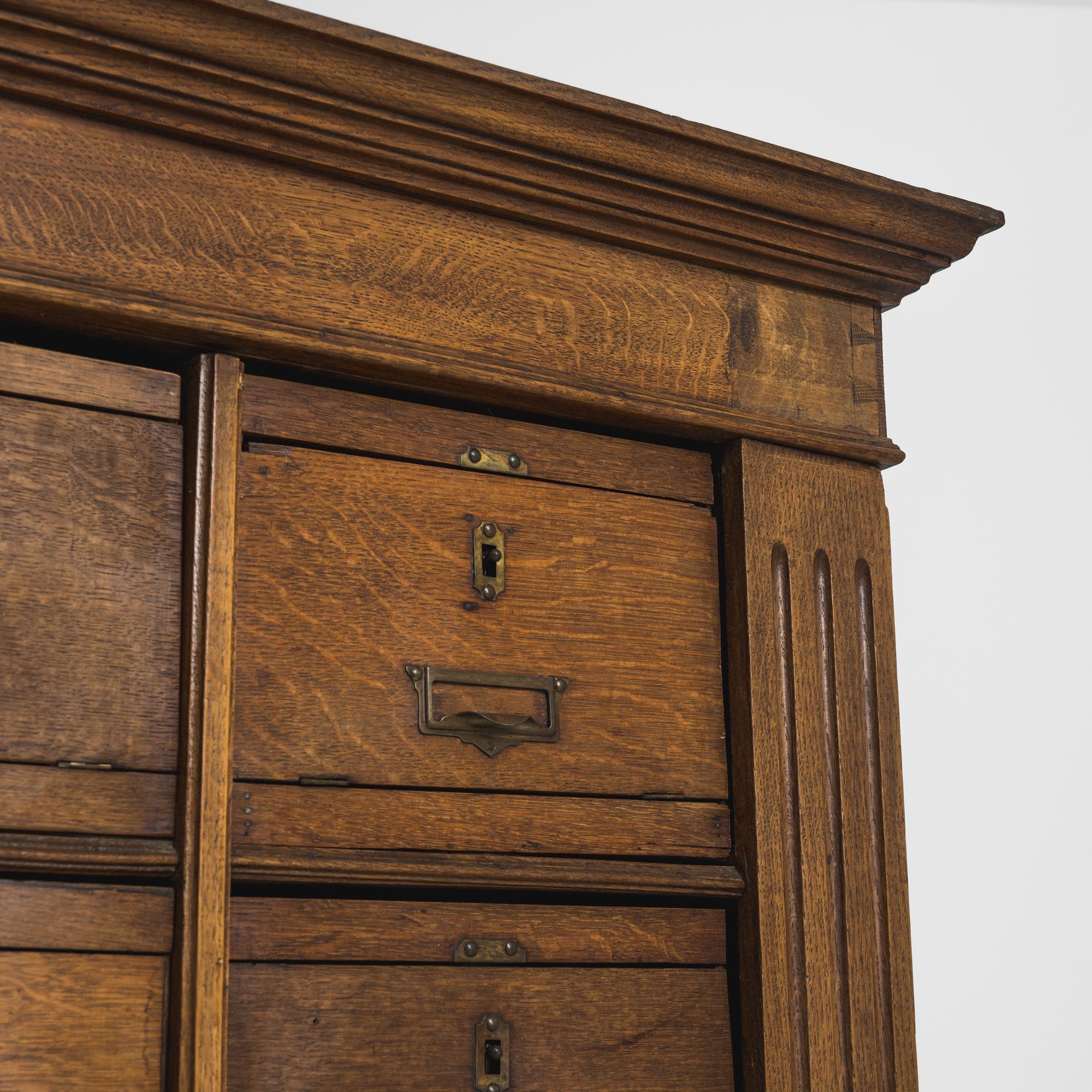 Antique French Oak Pidgeon Hole Filing Cabinet 2
