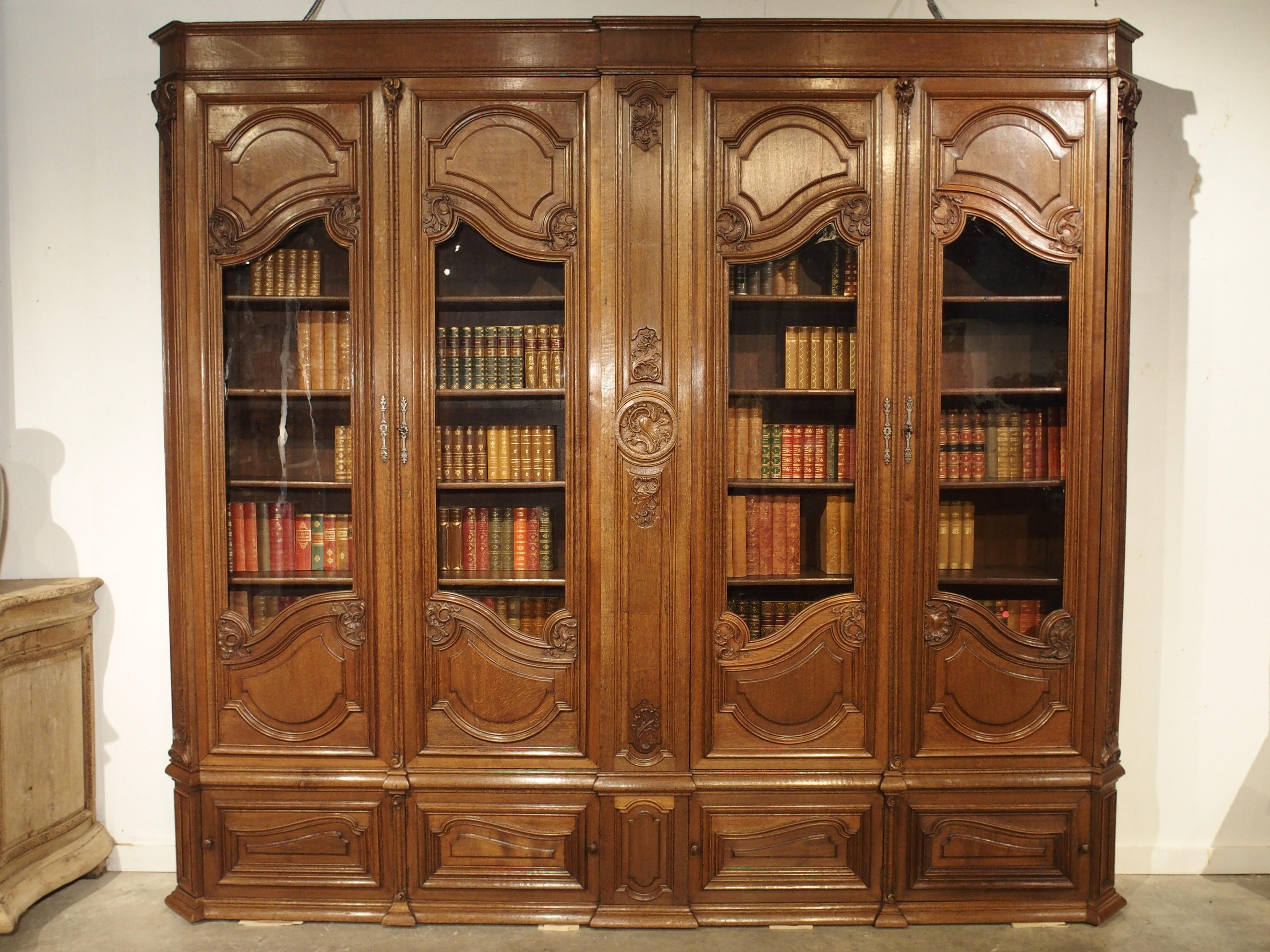 Antique French Oak Regence Style Bibliotheque, circa 1860 7