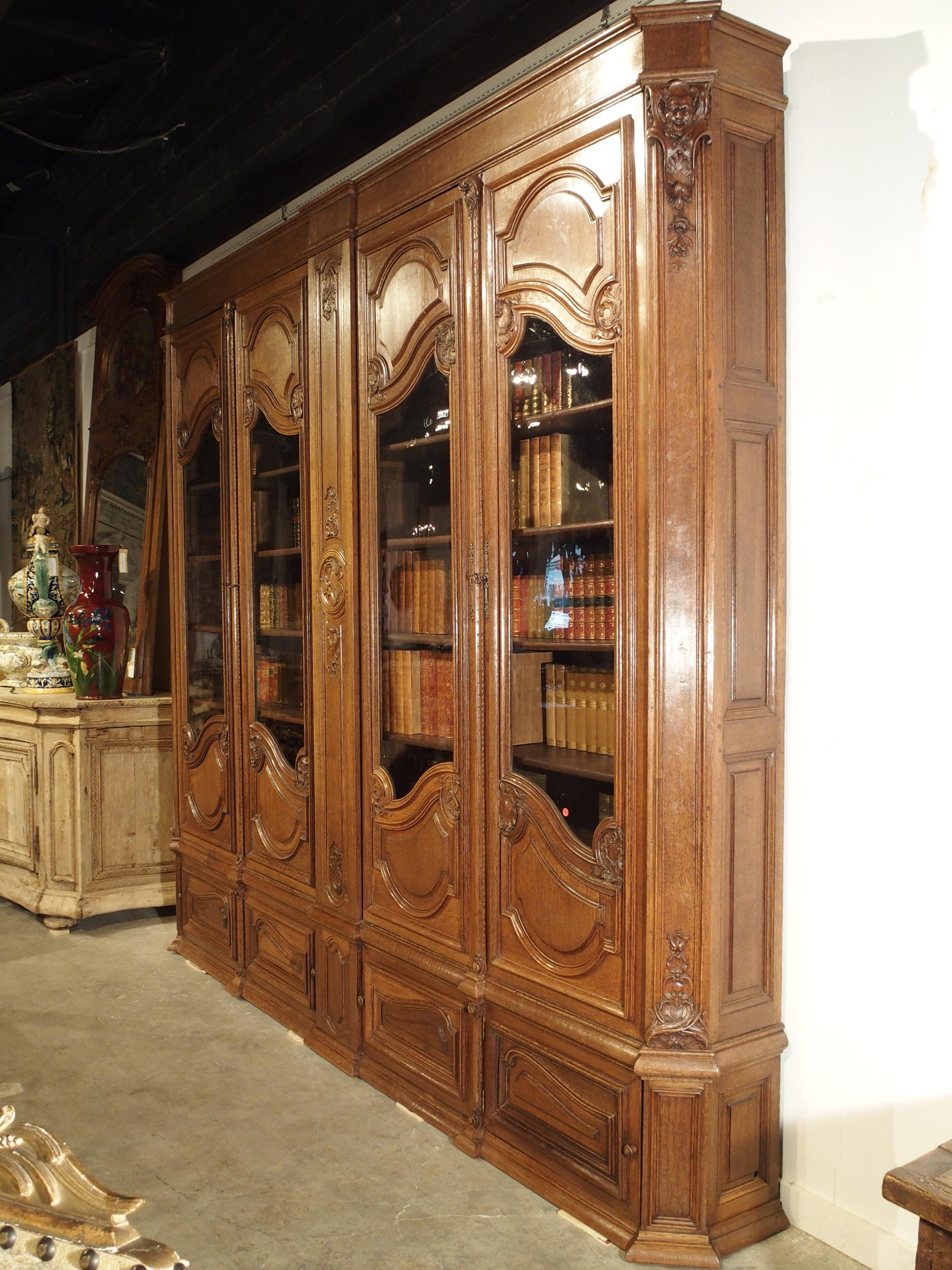 Antique French Oak Regence Style Bibliotheque, circa 1860 8