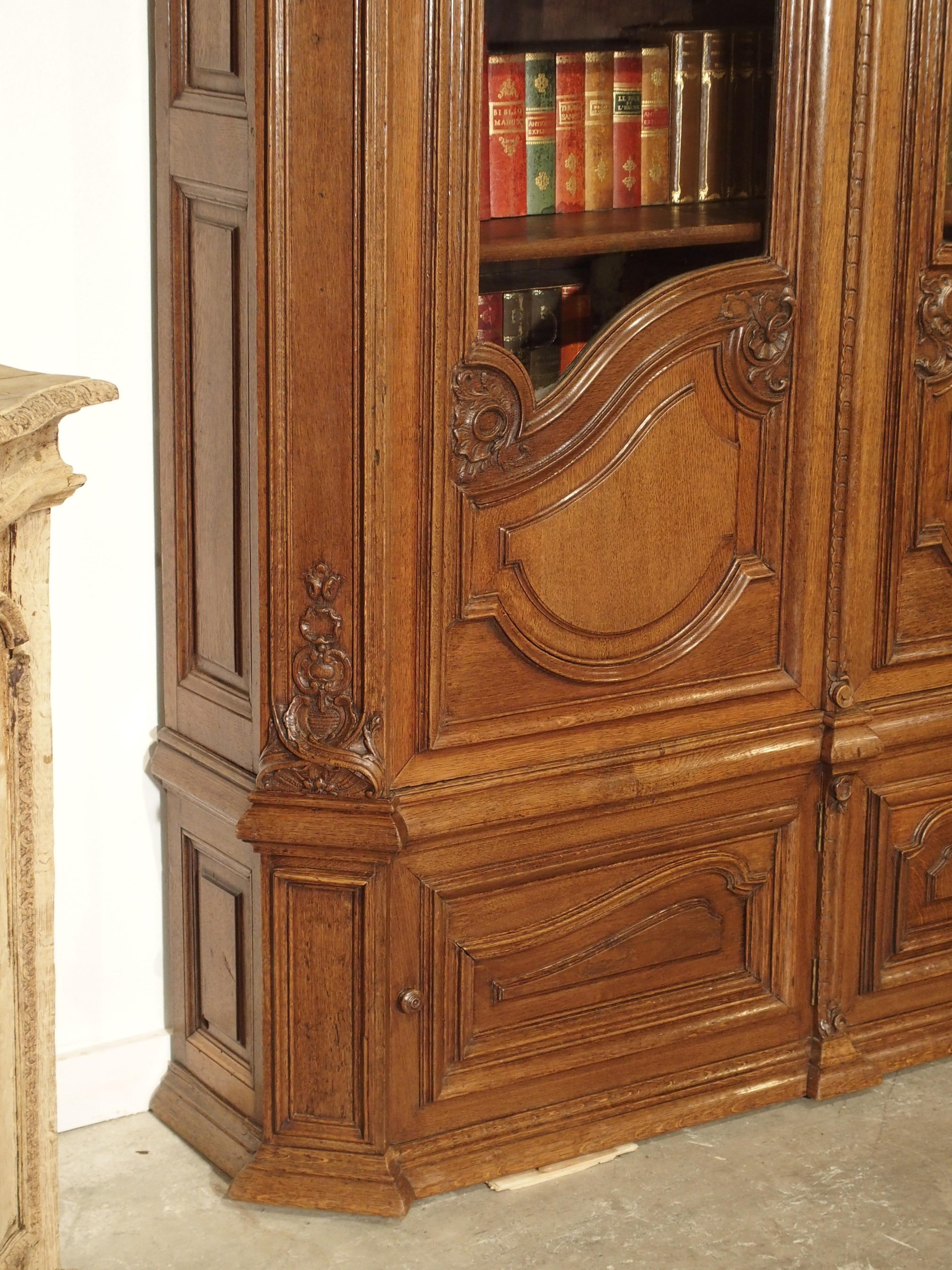 Antique French Oak Regence Style Bibliotheque, circa 1860 10