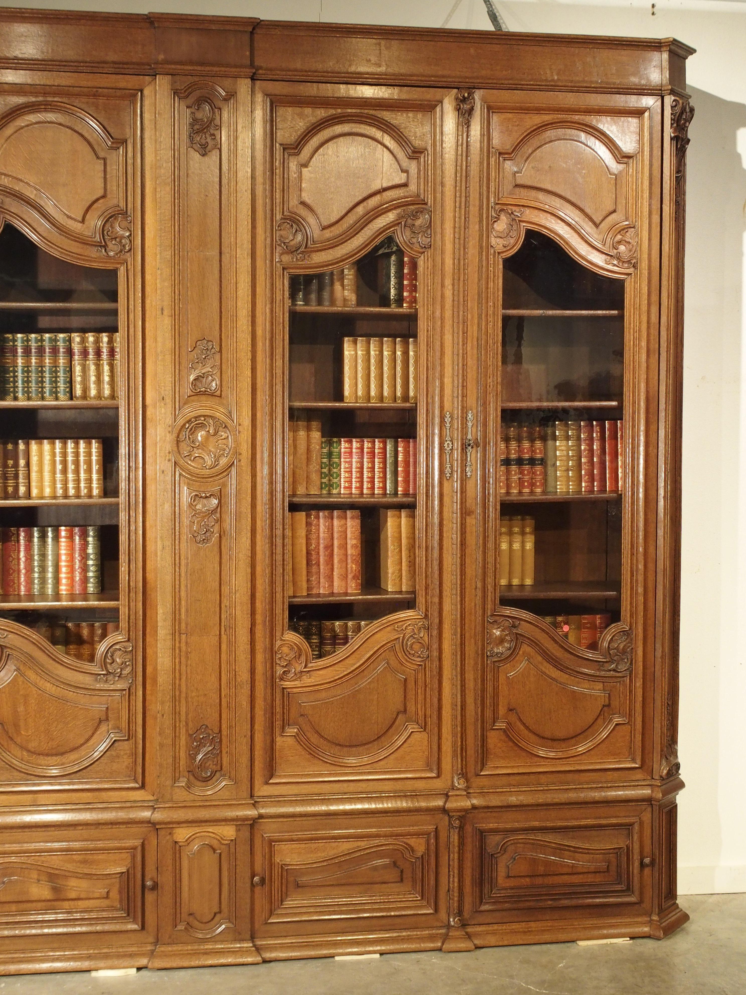 Antique French Oak Regence Style Bibliotheque, circa 1860 11