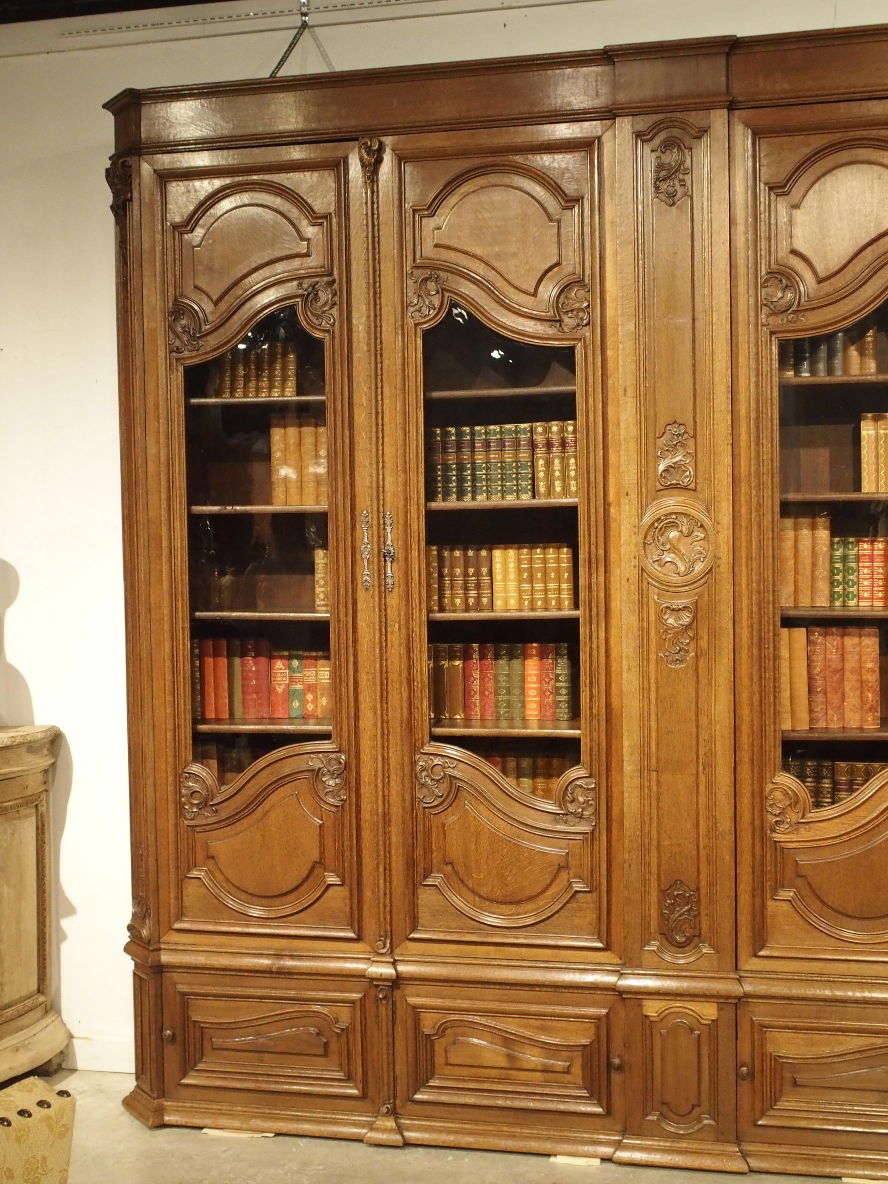 Antique French Oak Regence Style Bibliotheque, circa 1860 12