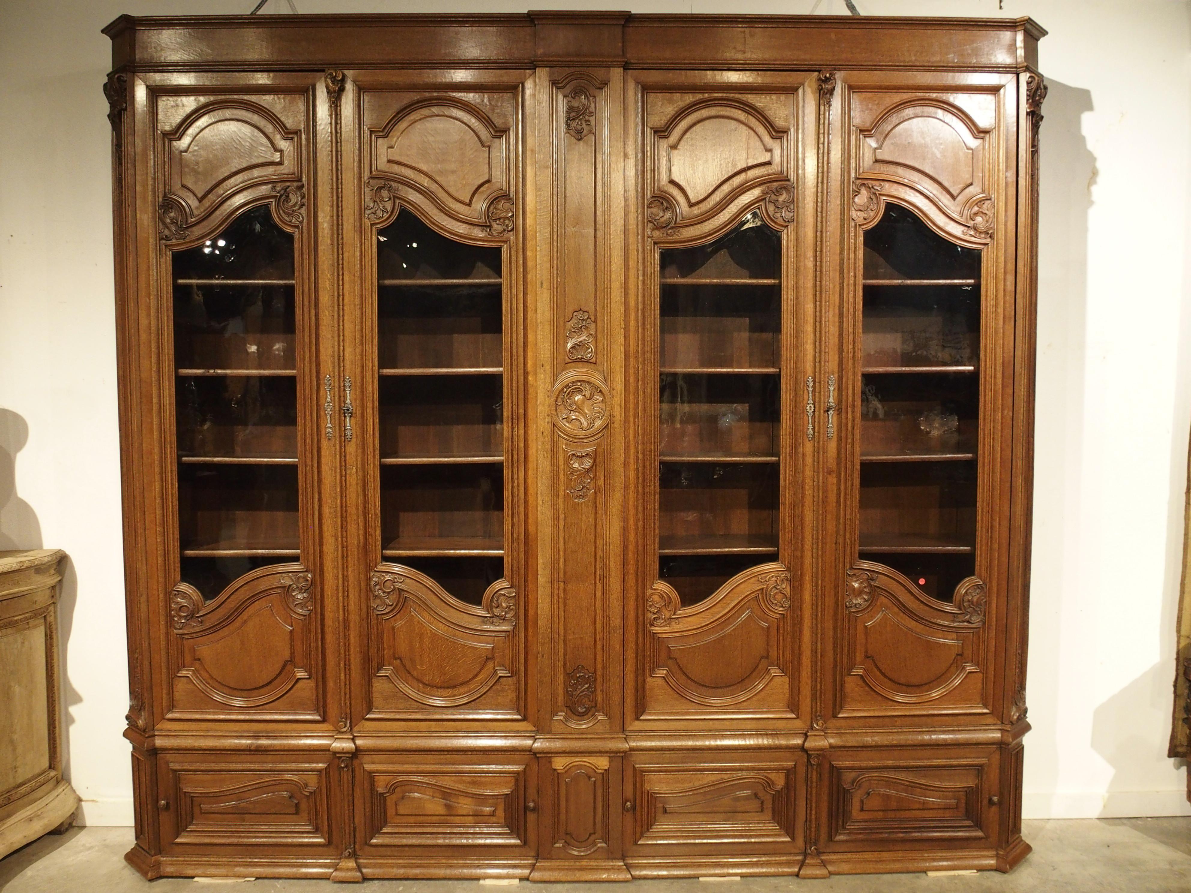 Antique French Oak Regence Style Bibliotheque, circa 1860 14