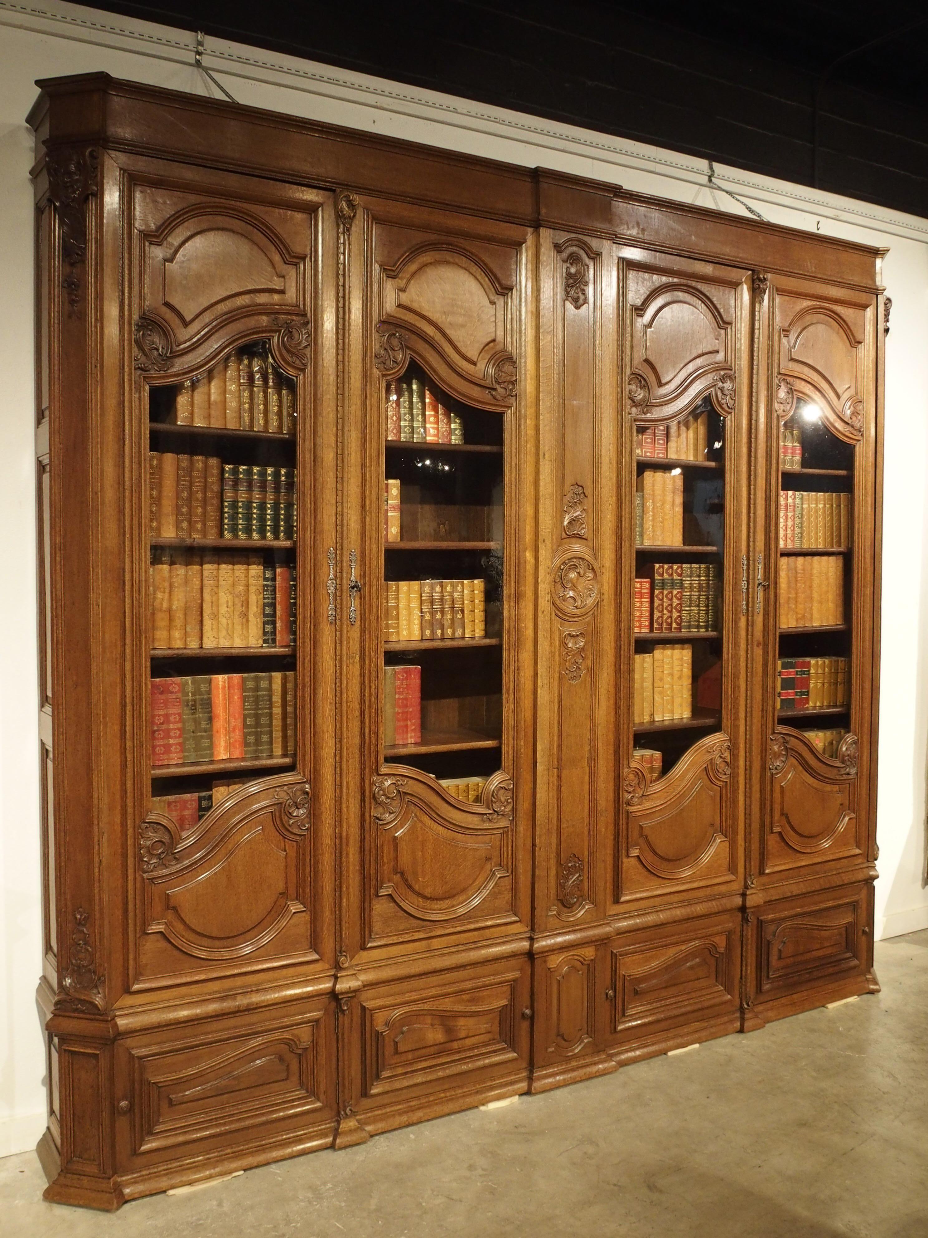 Antique French Oak Regence Style Bibliotheque, circa 1860 15