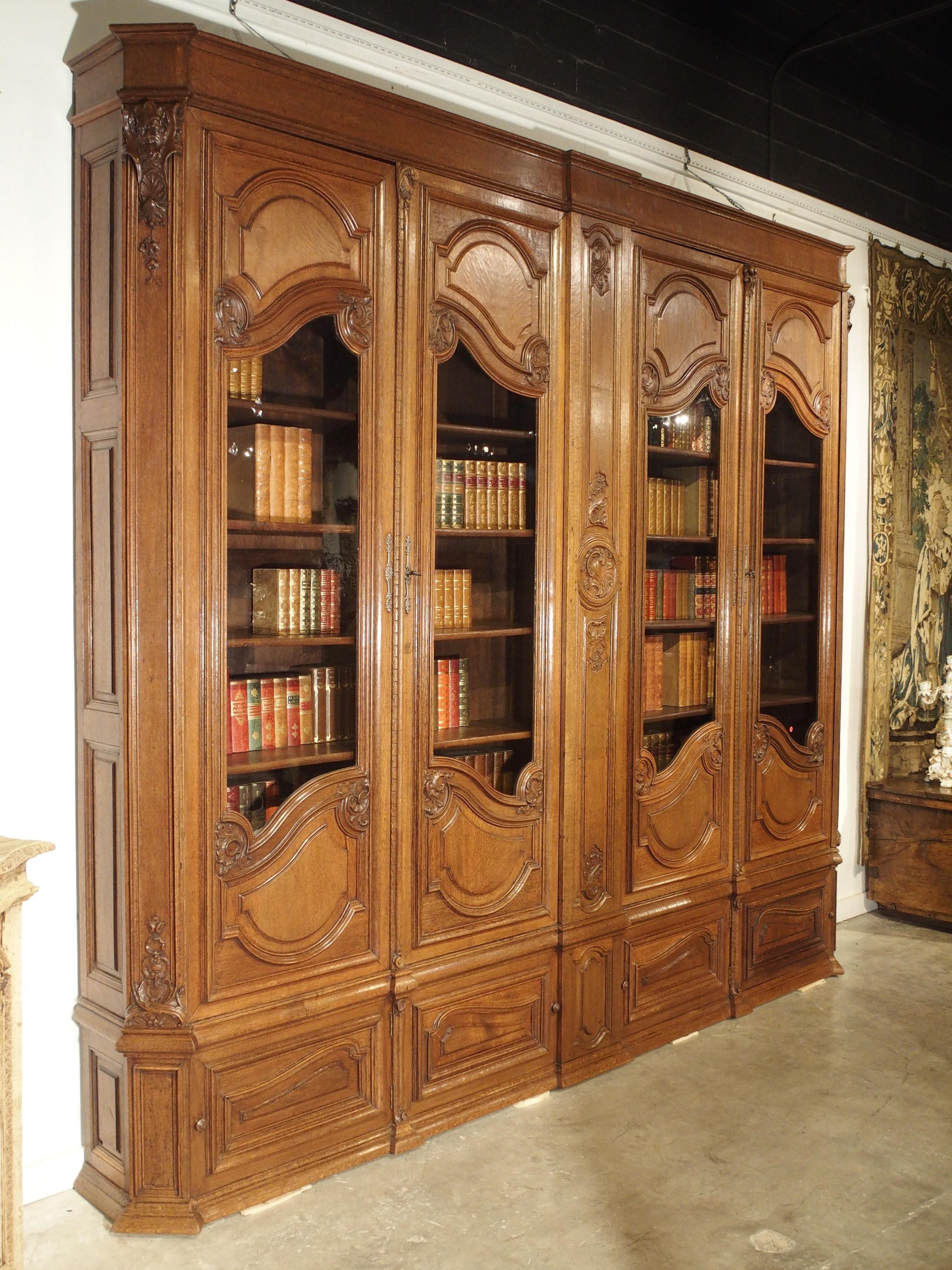 Antique French Oak Regence Style Bibliotheque, circa 1860 2