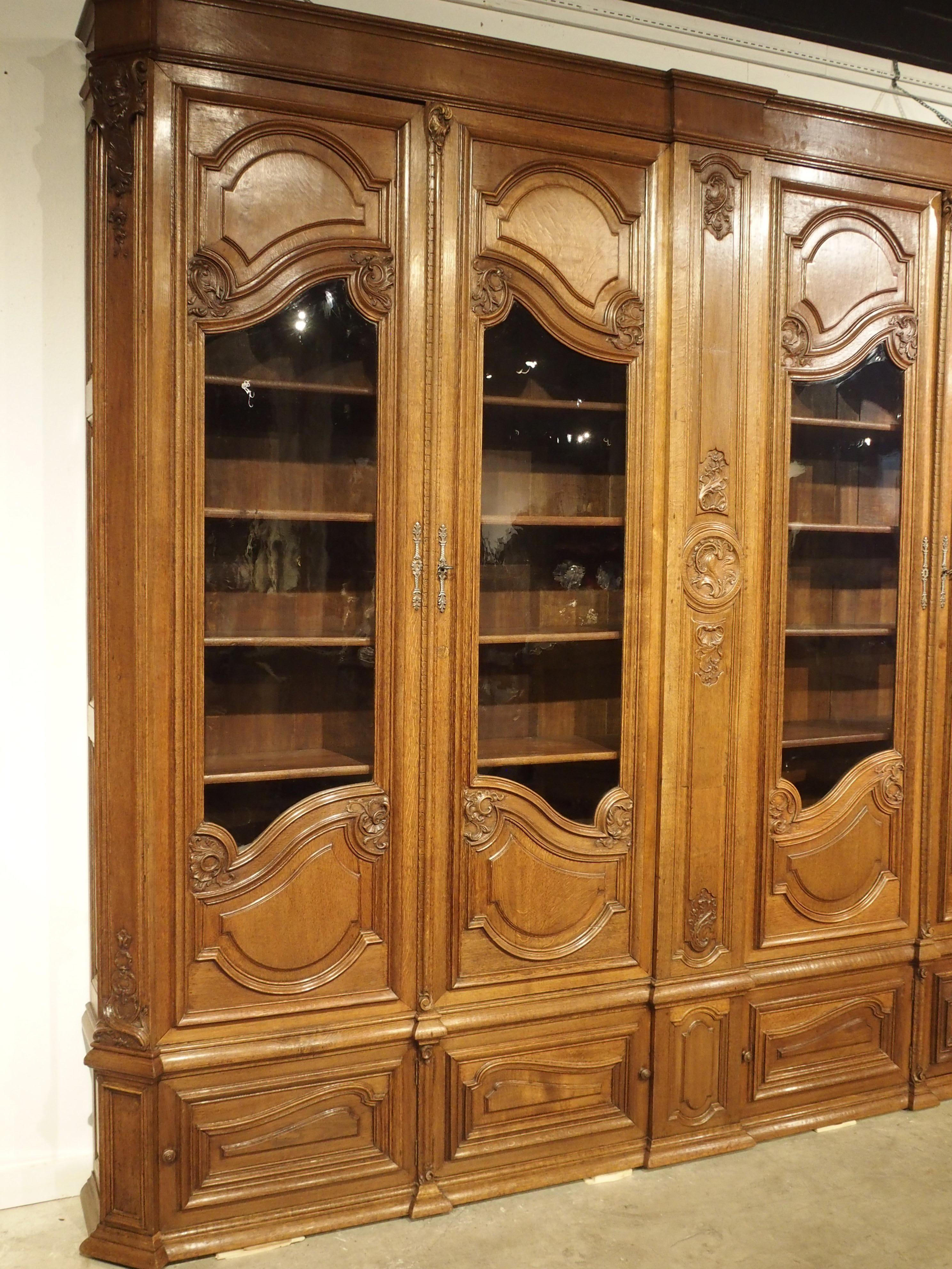 Antique French Oak Regence Style Bibliotheque, circa 1860 3