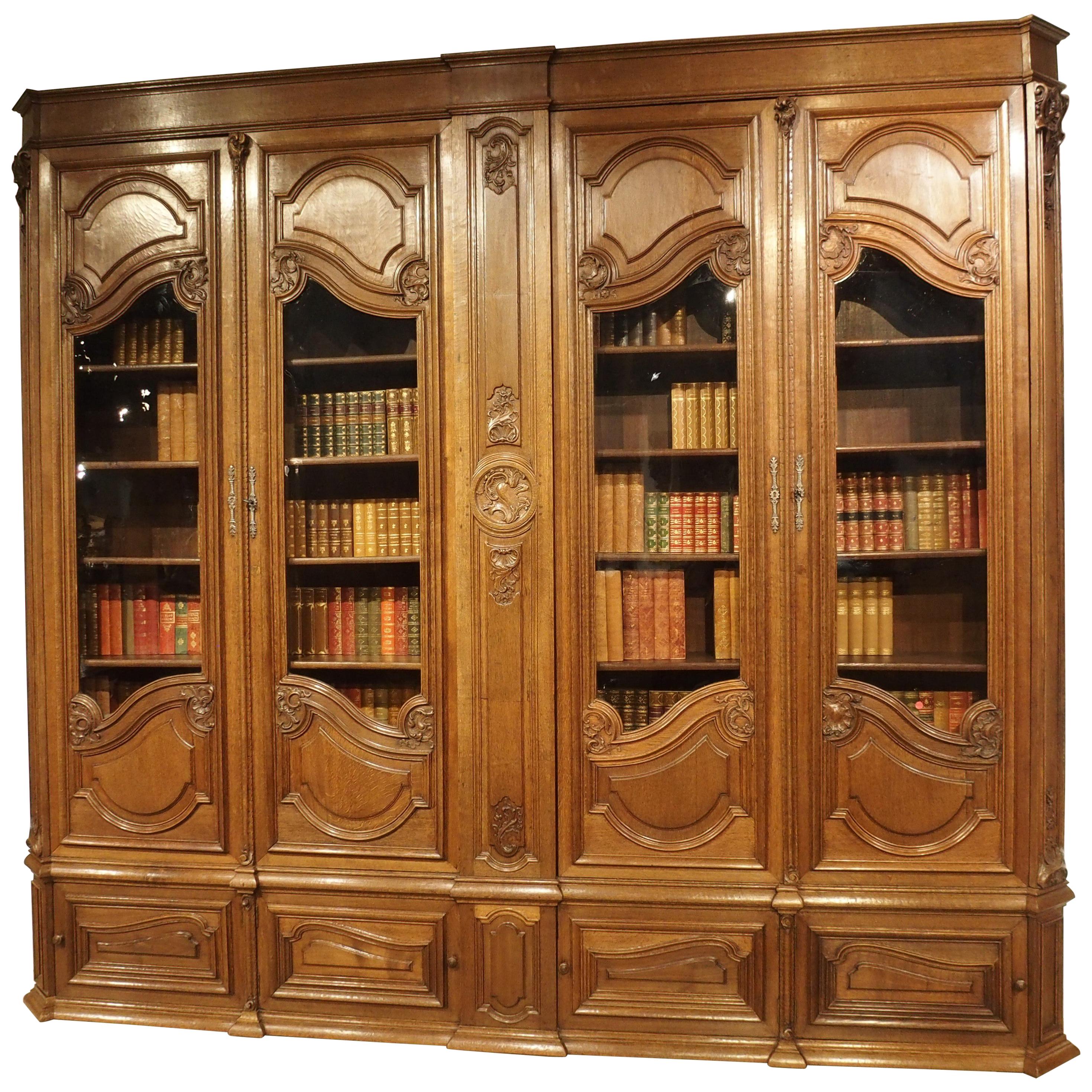 Antique French Oak Regence Style Bibliotheque, circa 1860