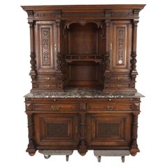 Antique French Oak Renaissance Buffet Hutch, Cabinet, France 1900, H646