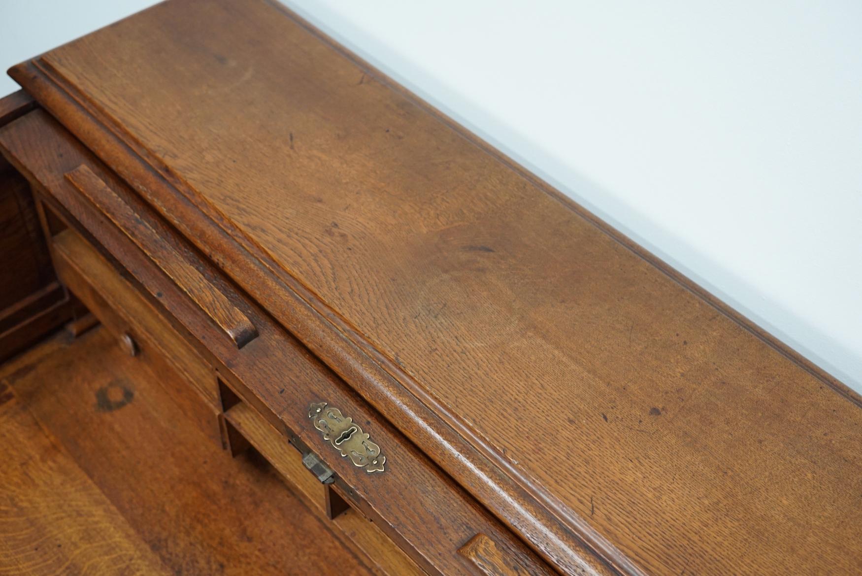 Antique French Oak Roll Top Desk, Late 19th Century 6