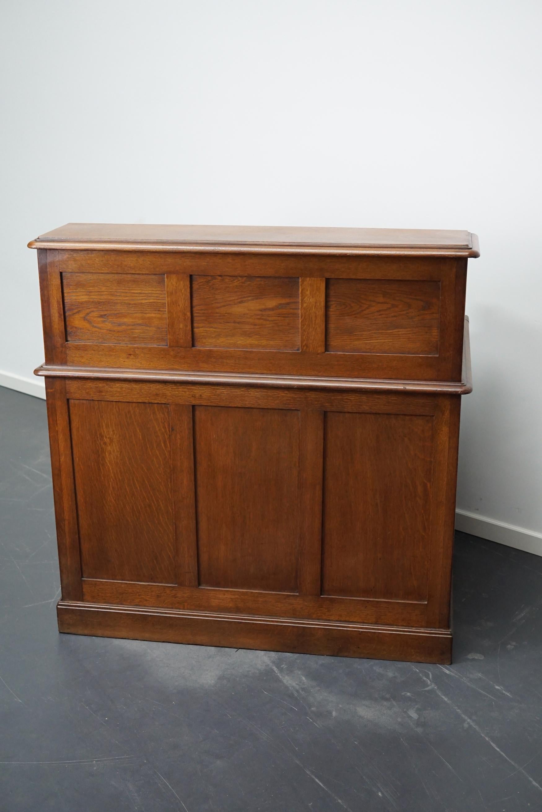 Antique French Oak Roll Top Desk, Late 19th Century 13