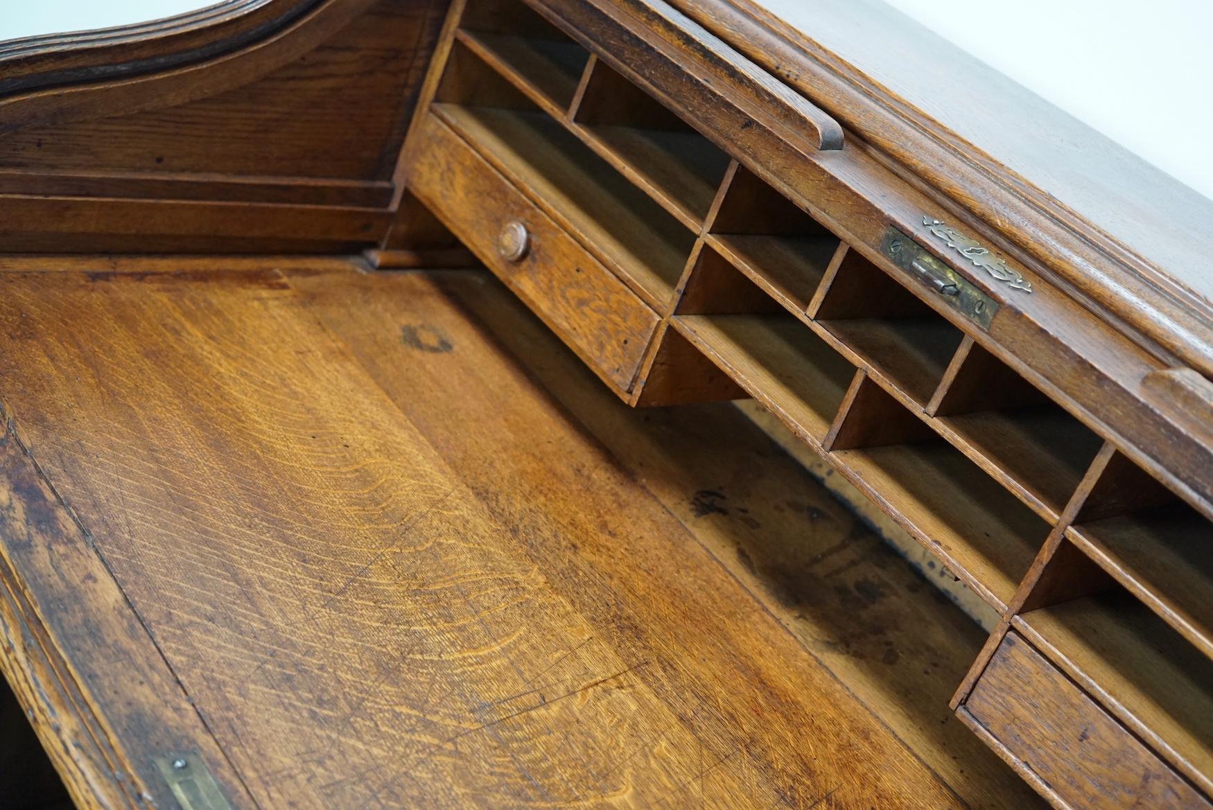 Antique French Oak Roll Top Desk, Late 19th Century 4