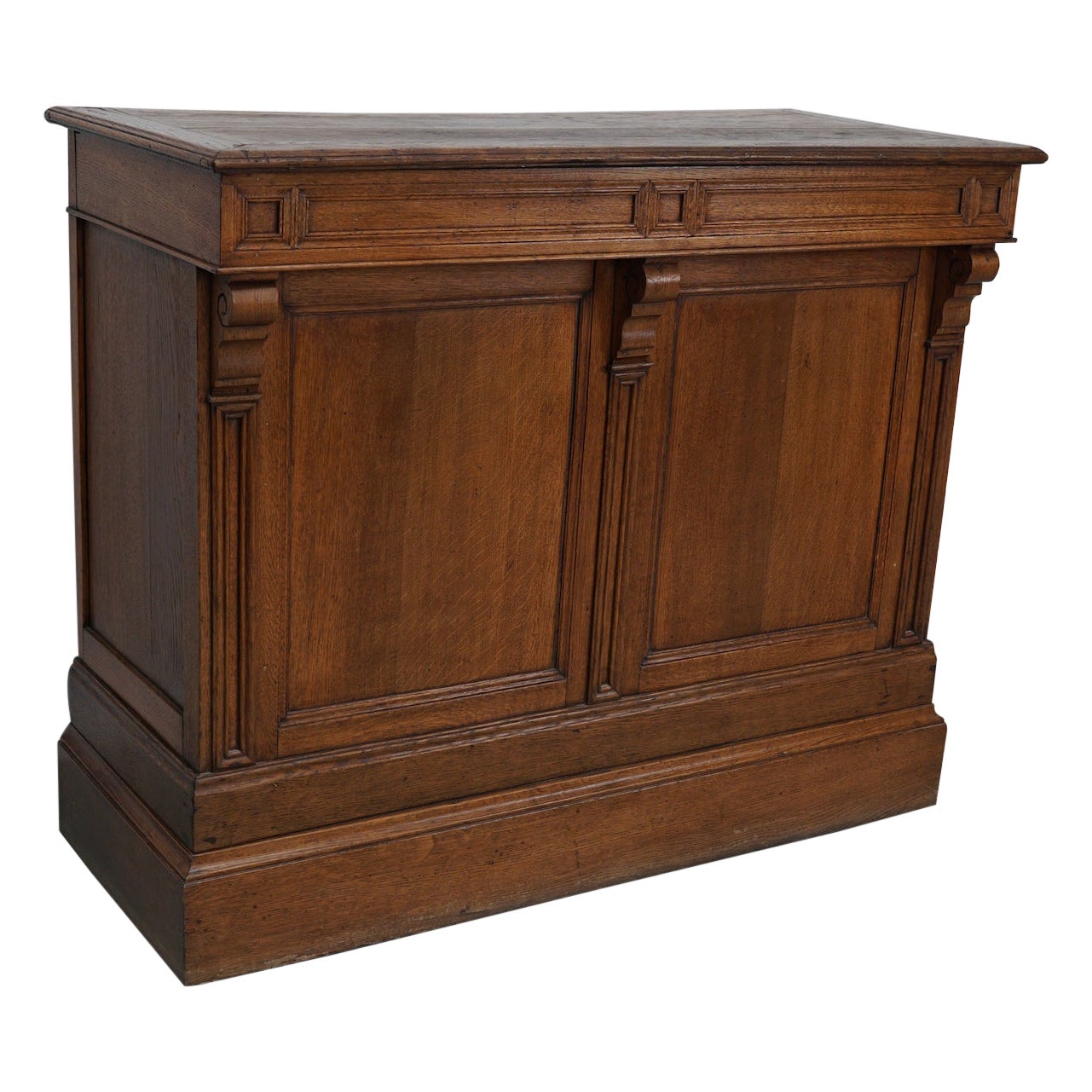 Antique French Oak Shop Counter Cabinet, 19th Century