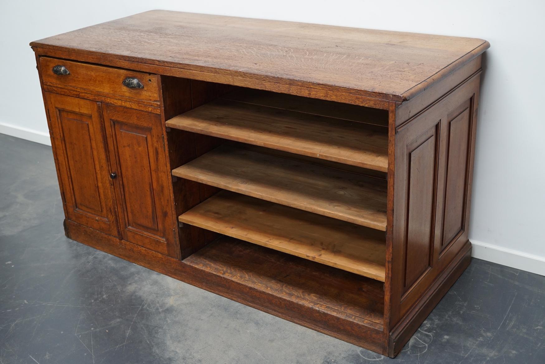 Antique French Oak Shop Counter Cabinet / Bank of Drawers, circa 1900s 6