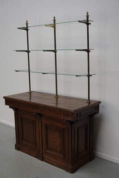 Vitrine de comptoir de magasin en chêne français d'époque / Étagère, XIXe siècle