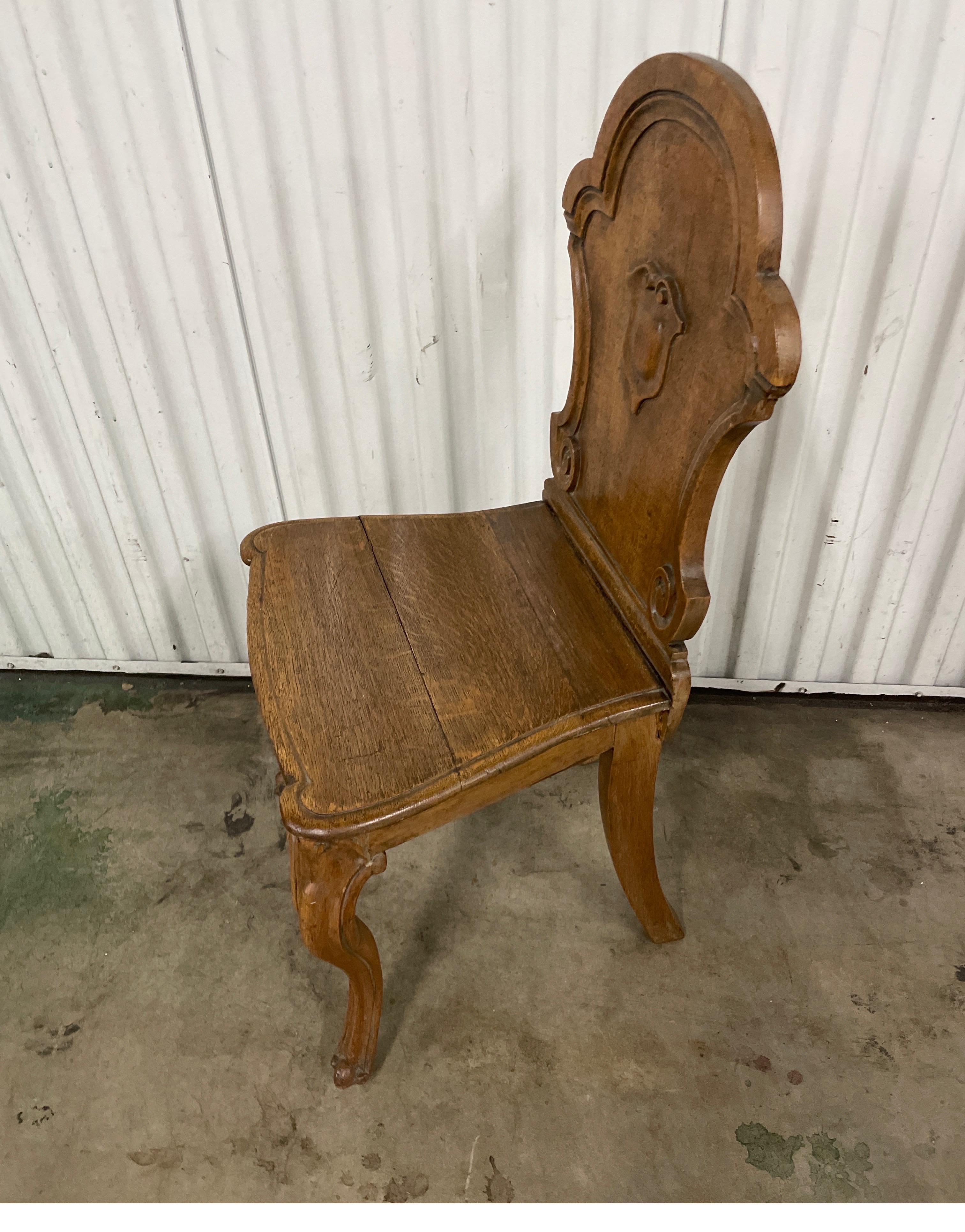 19th Century Antique French Oak Side Chair For Sale