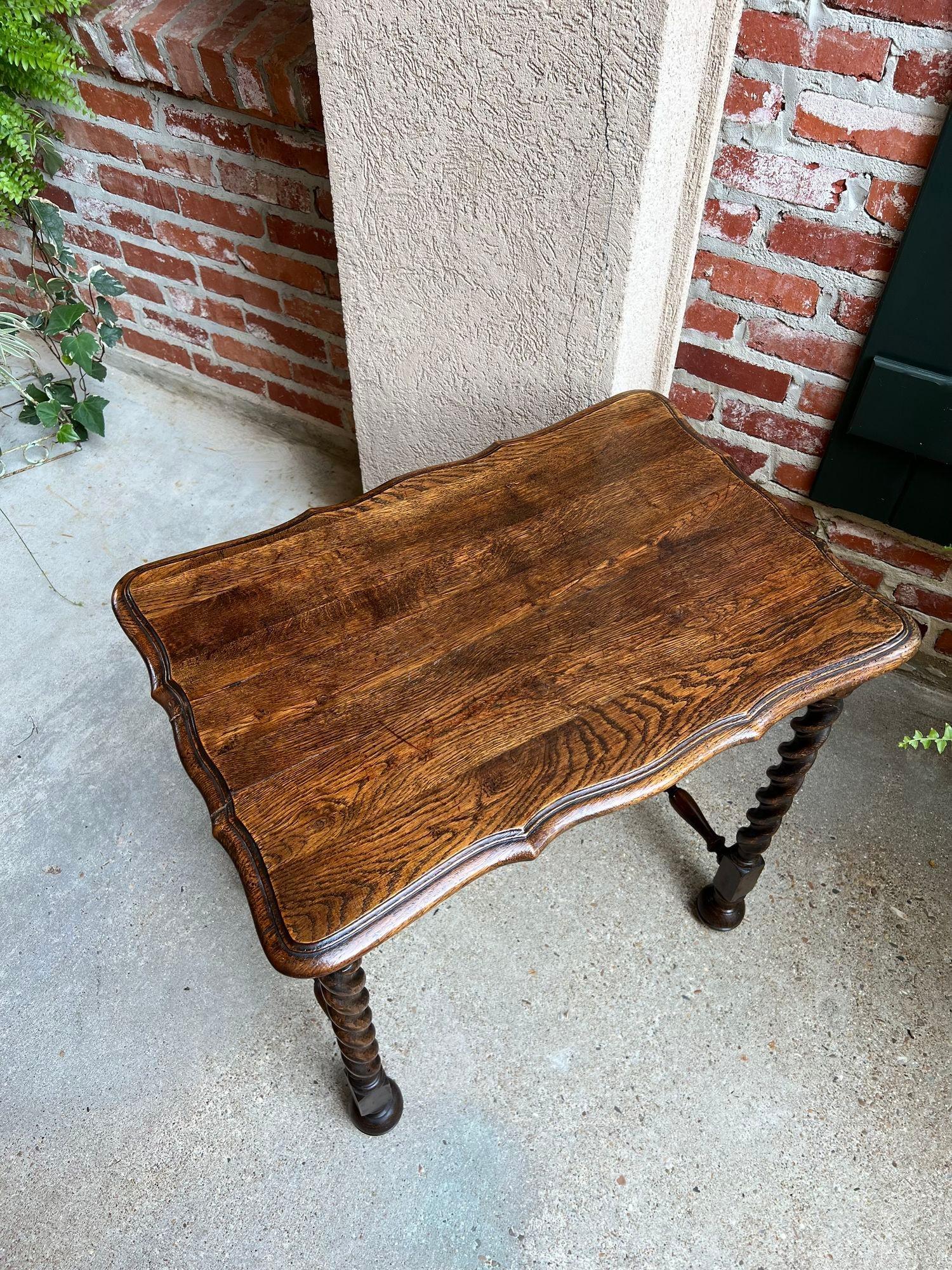 Antique French Oak Side Table Barley Twist Sofa Foyer Dark Oak c1900 For Sale 14