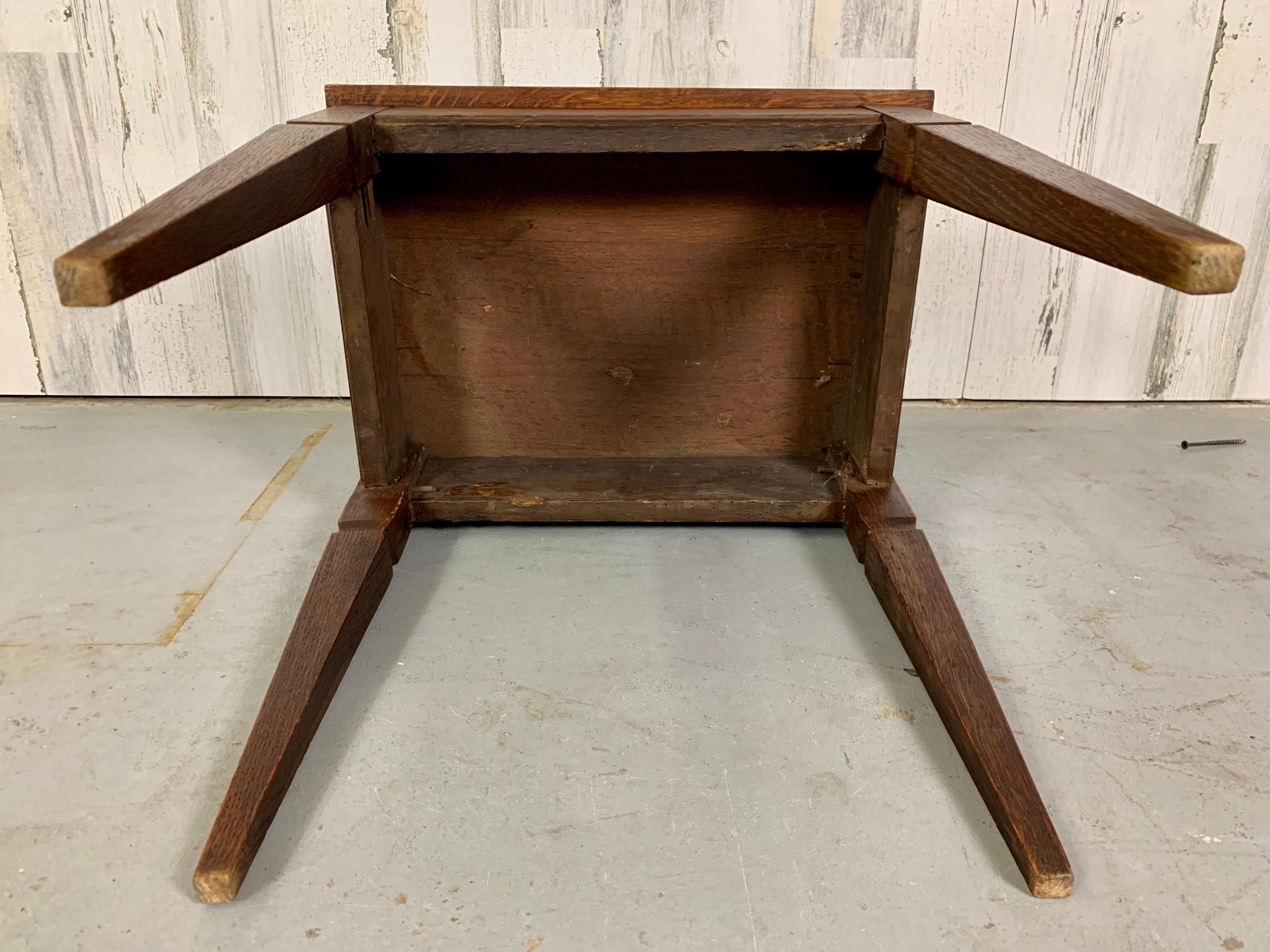 Antique French Oak Side Table 4