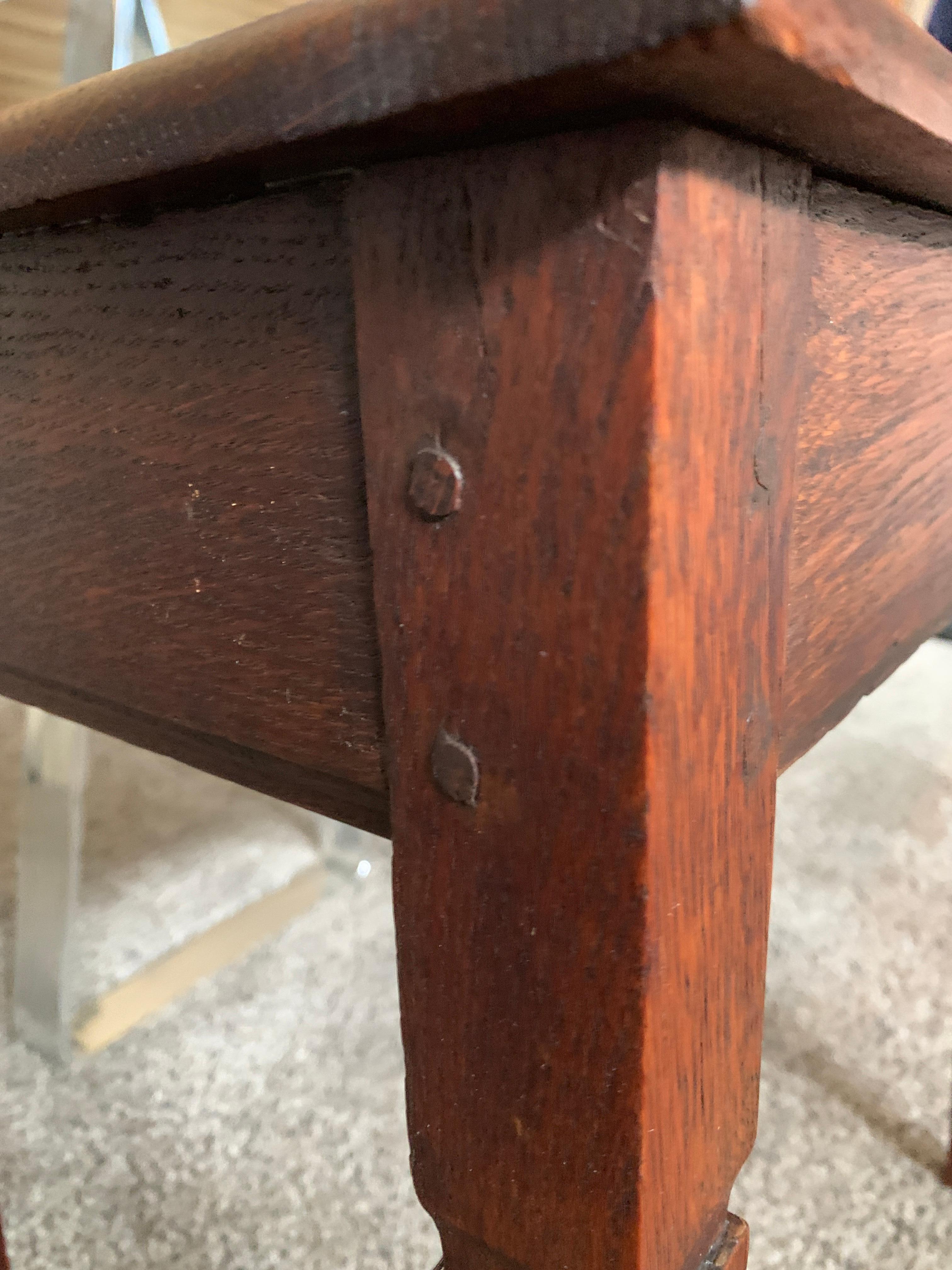Antique French Oak Side Table 6