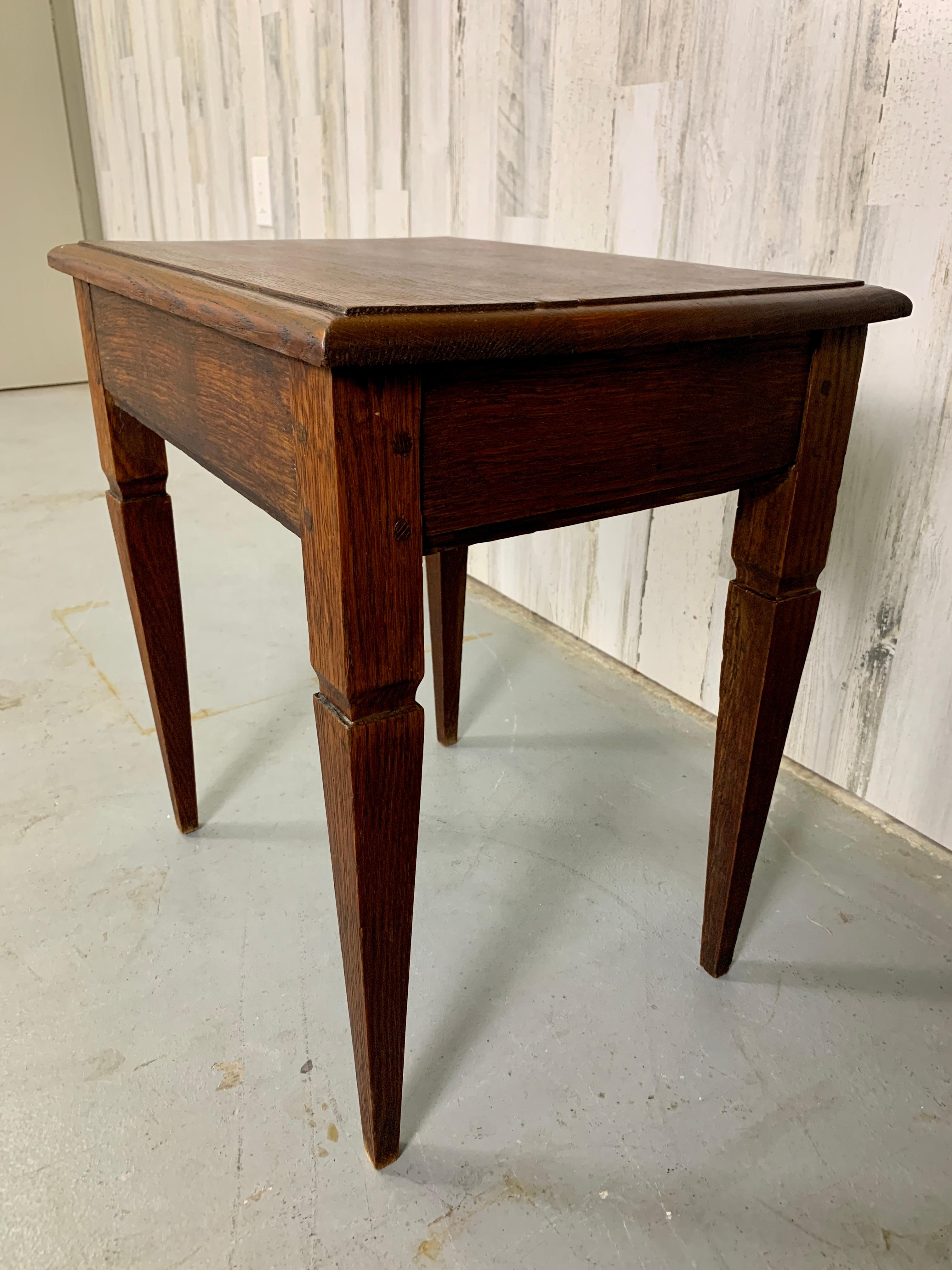 Antique French Oak Side Table In Good Condition In Denton, TX