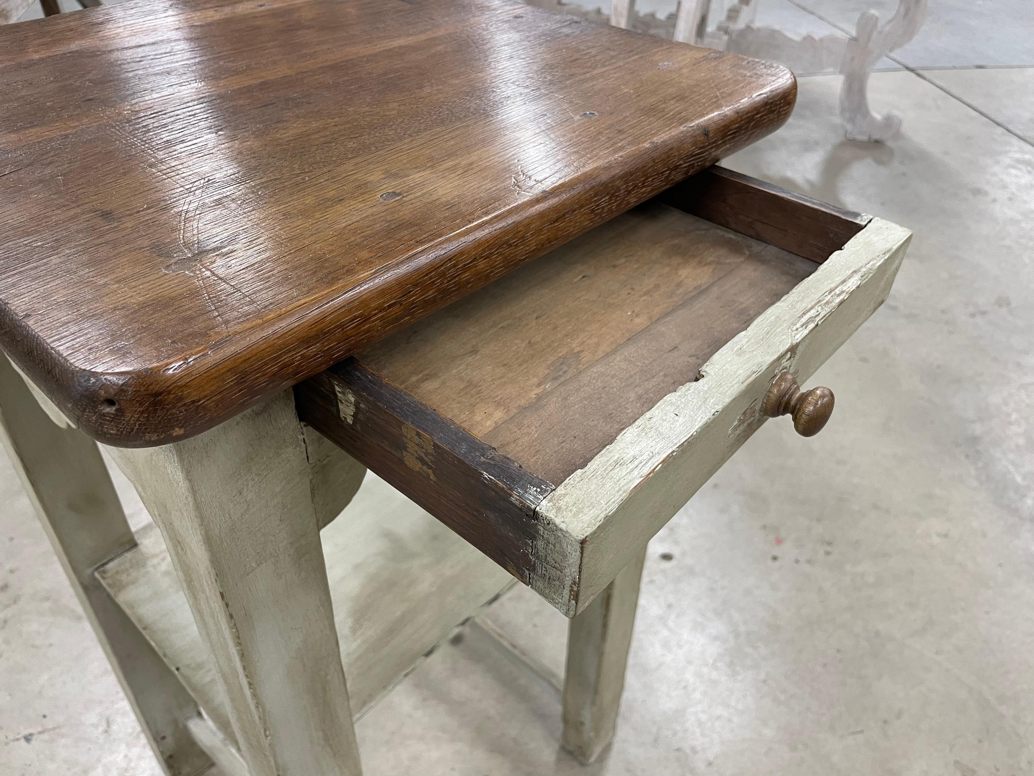 19th Century Antique French Oak Side Table For Sale