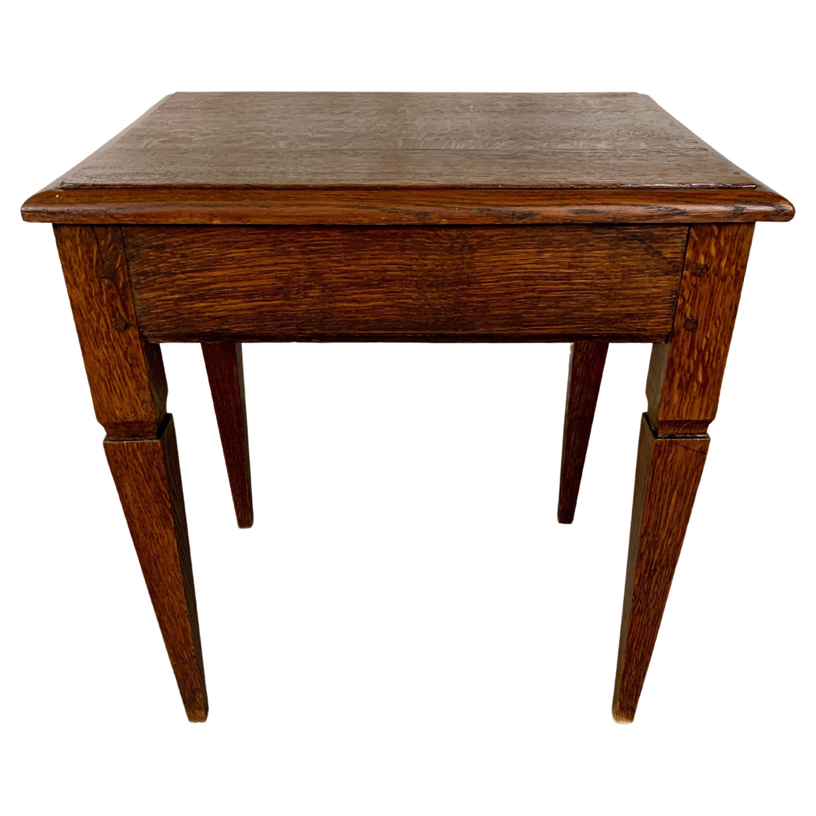 Antique French Oak Side Table
