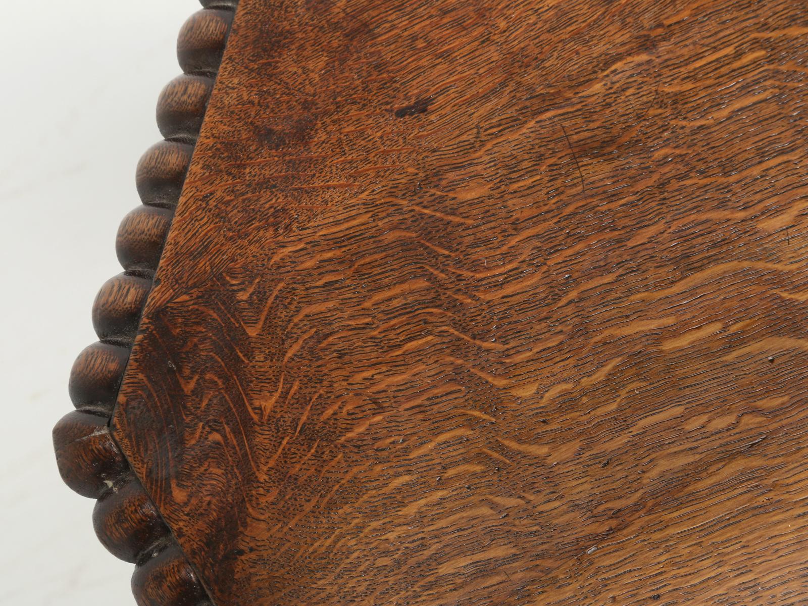 Antique French Oak Side Table or End Table Completely Restored In Good Condition In Chicago, IL