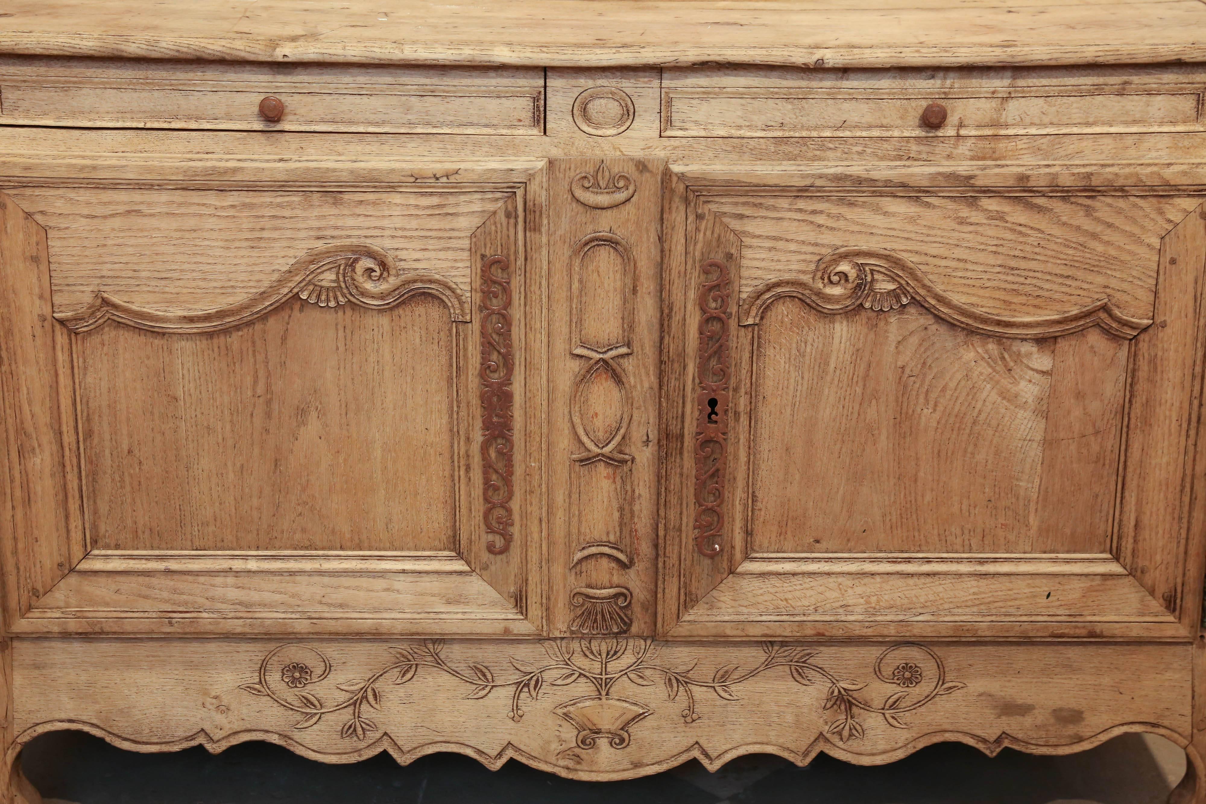 Antique French Oak Sideboard Buffet Cabinet 1