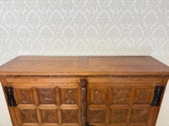 Antique French Oak Sideboard with Hand-Carved Portrait Panels, Neo Renaissance C