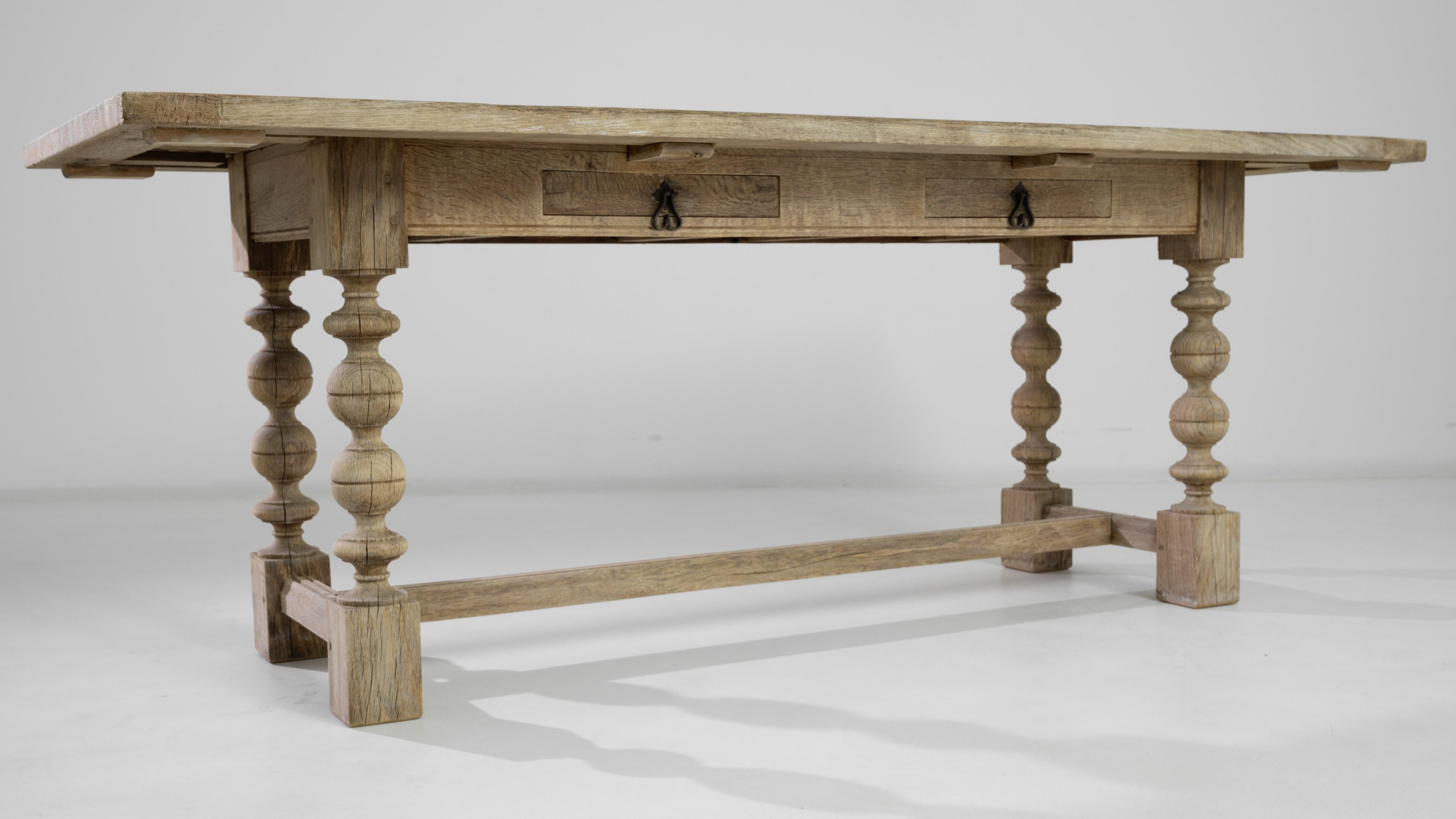 Antique French Oak Table on Turned Legs 5