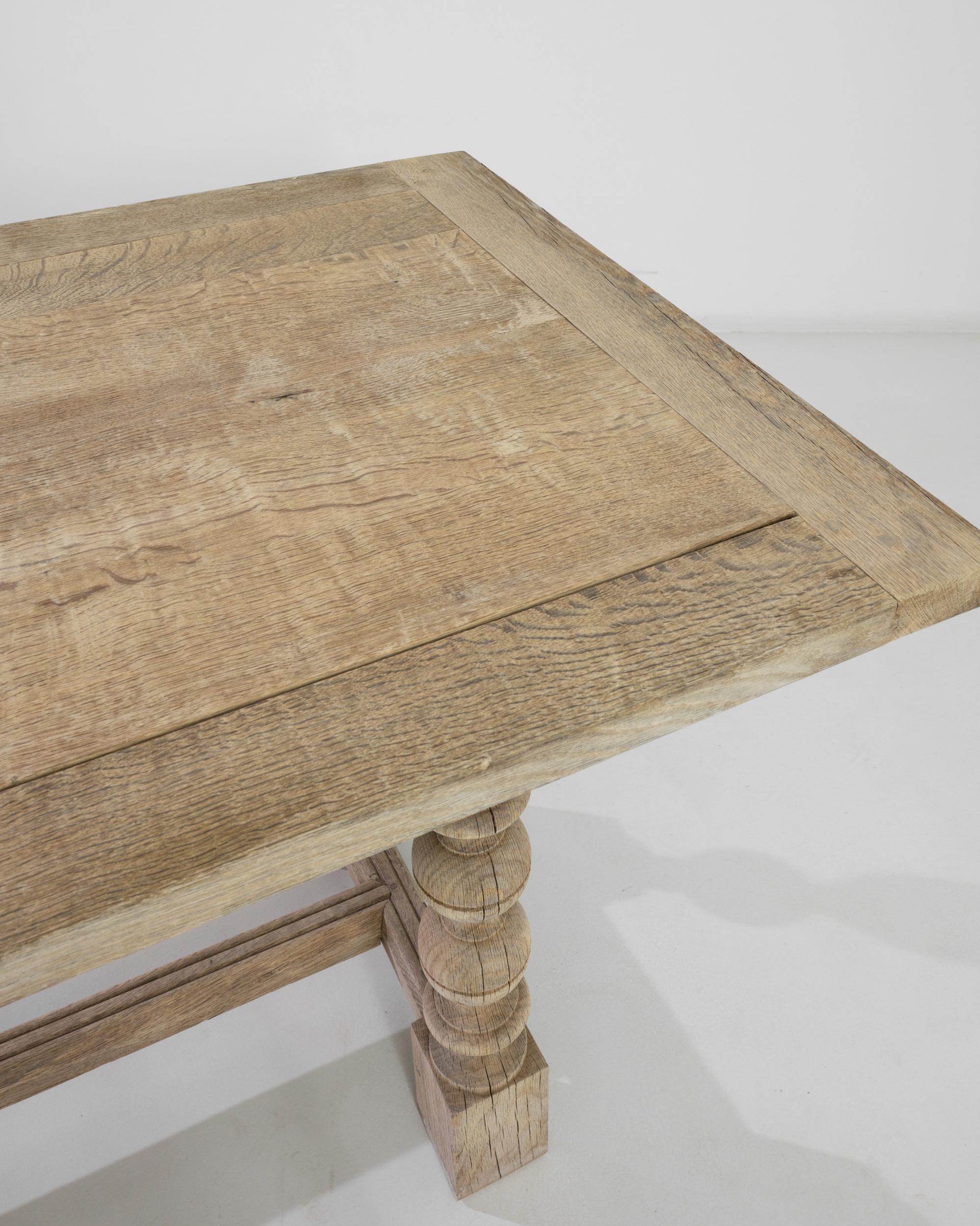 Antique French Oak Table on Turned Legs 1