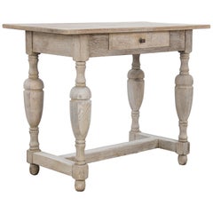 Antique French Oak Table with Drawer