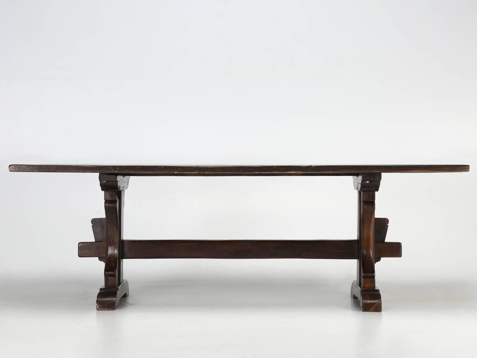 Antique French Oak Trestle Farm Dining Table 2