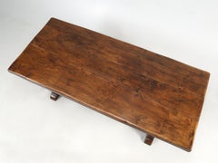 Antique French Oak Trestle Farm or Dining Table Restored, Circa Late 1800's