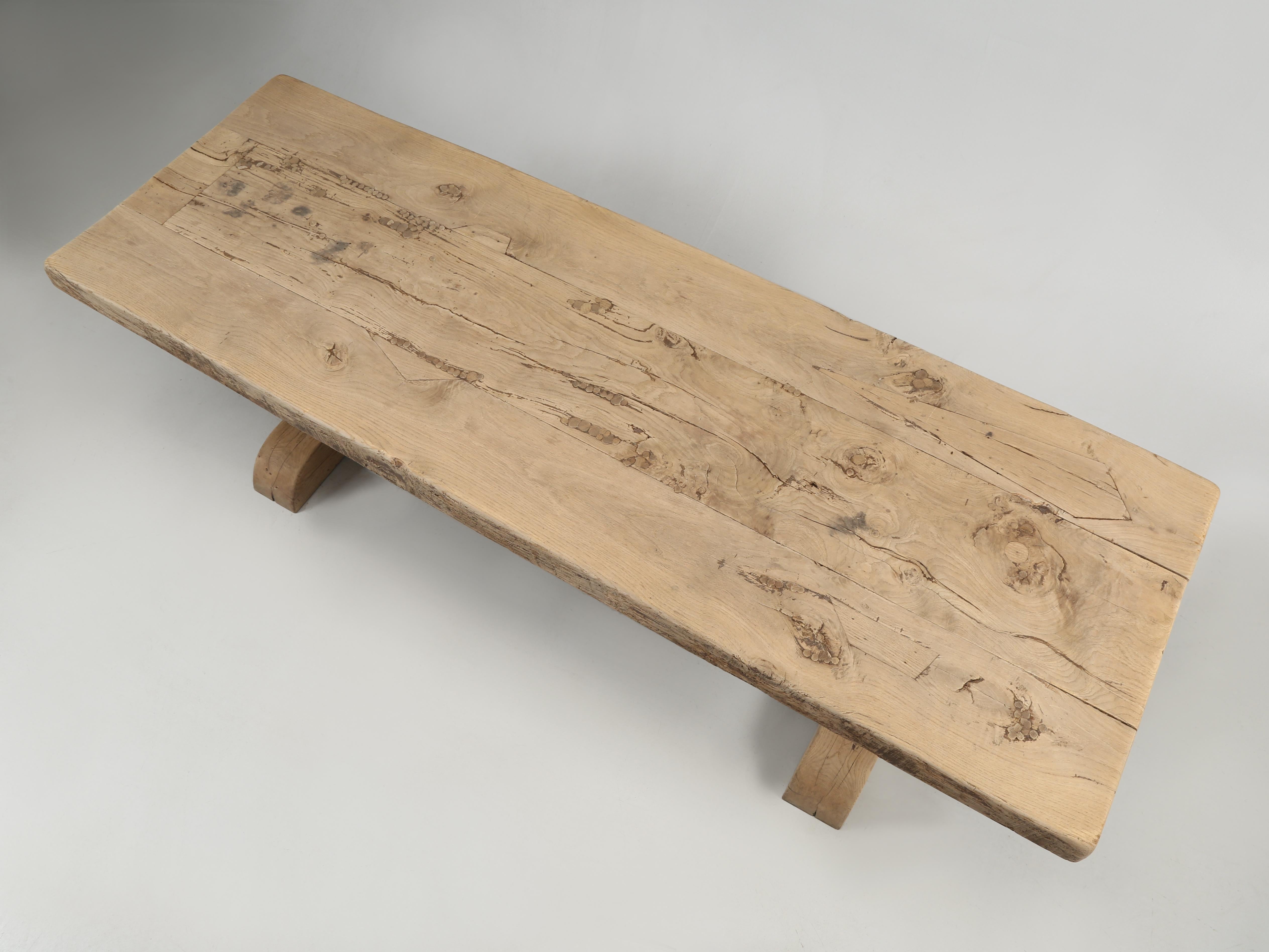 Antique French Trestle style farm table. One of the items that we at Old Plank specialize in, are antique and inhouse built exact copies of old French farm tables and have been constructing them for over 30-years. So, whenever something really