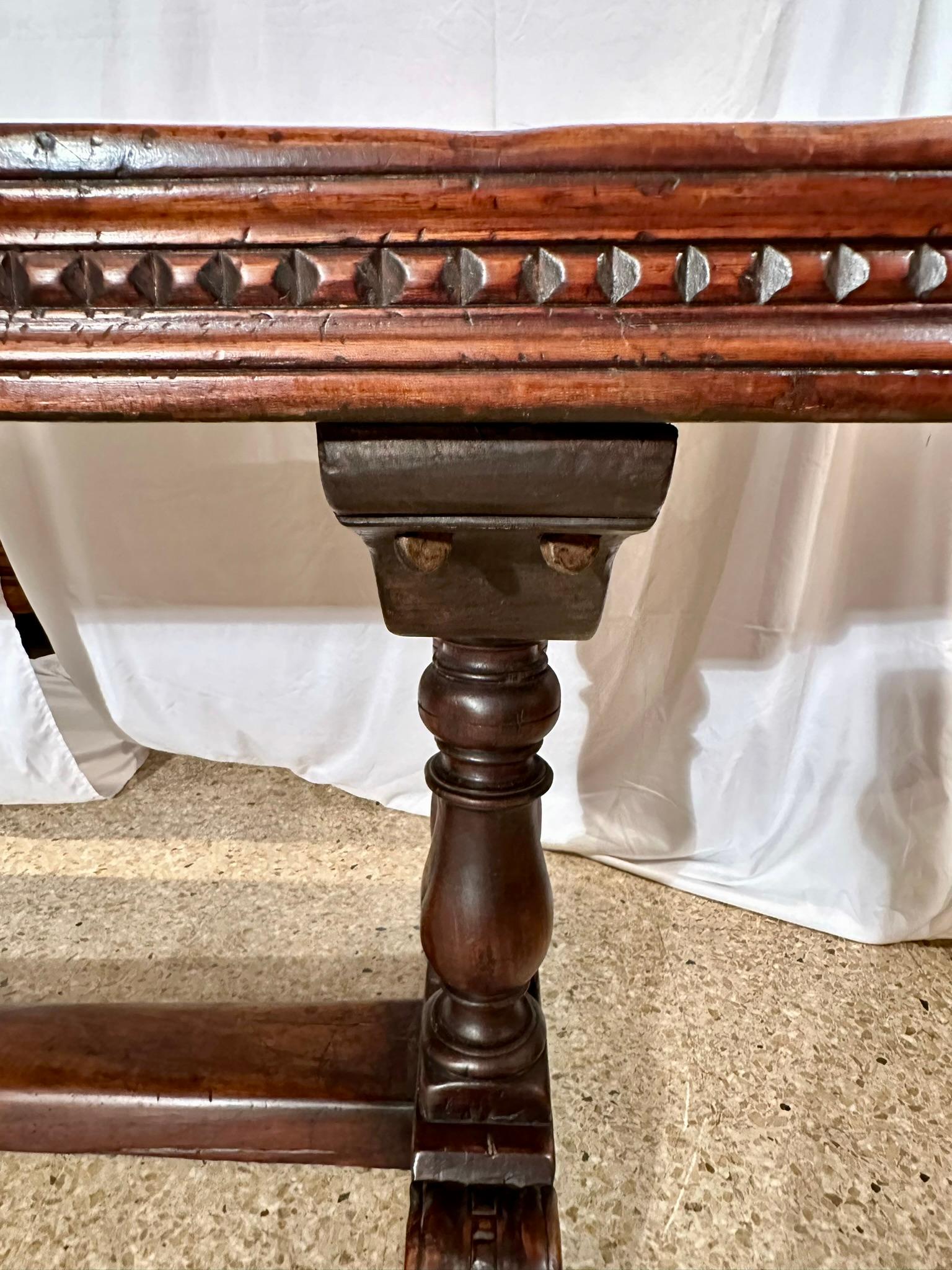 Antique French Oak Trestle Table, Circa 1880. 2