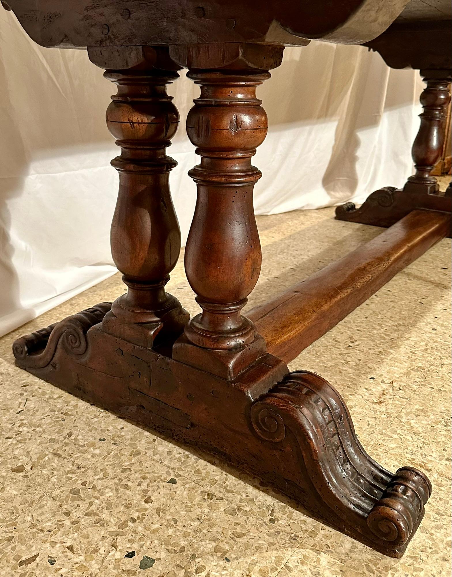 Antique French Oak Trestle Table, Circa 1880. 3