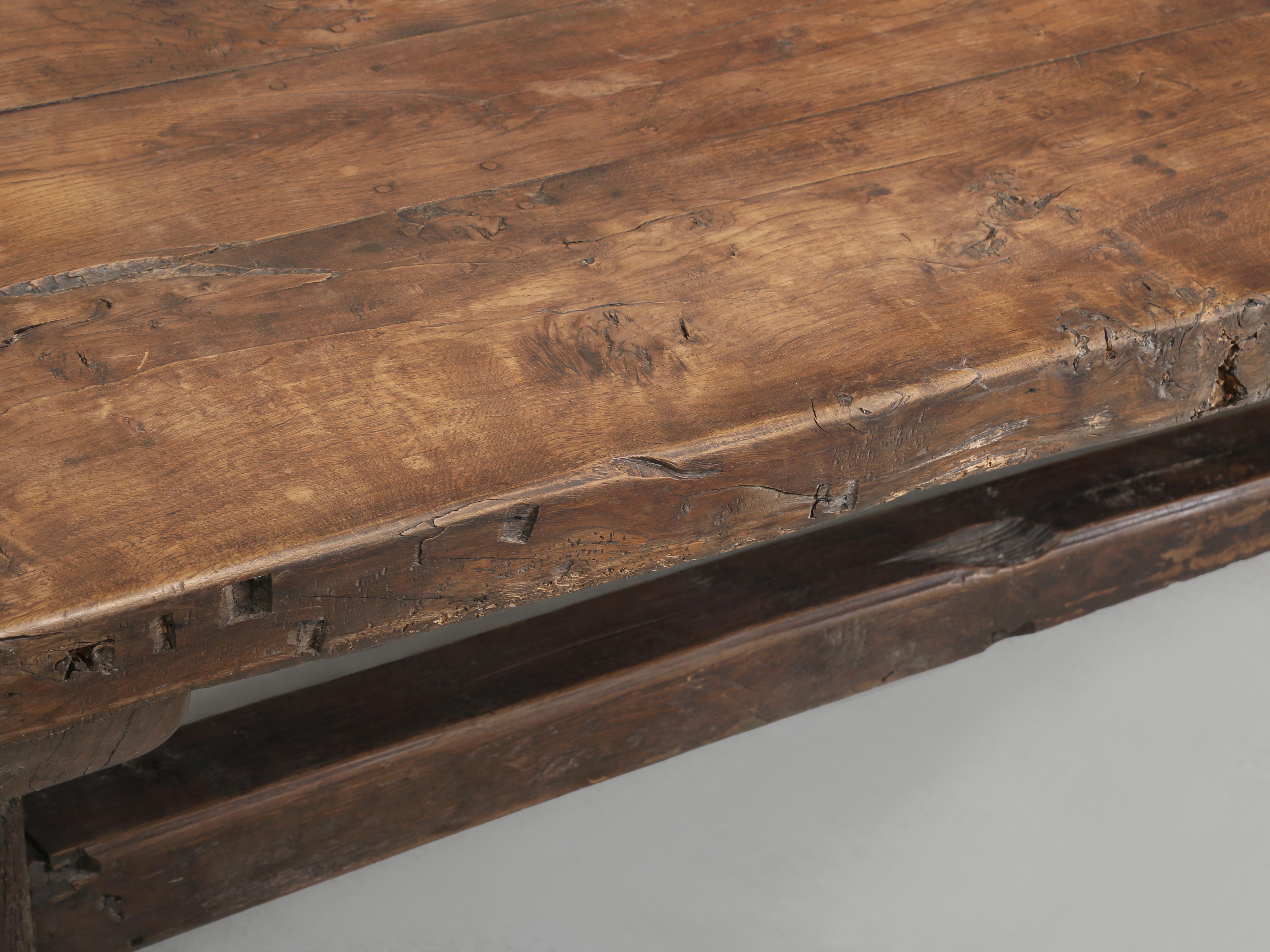 Antique French Oak Trestle Table Original Patina Purposely Left Rustic c1800 For Sale 6