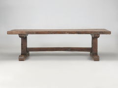 Antique French Oak Trestle Table Original Patina Purposely Left Rustic c1800