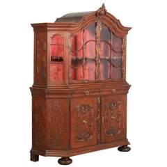 vitrine cabinet Antique French Oak Vitrine/Cabinet, circa 1890