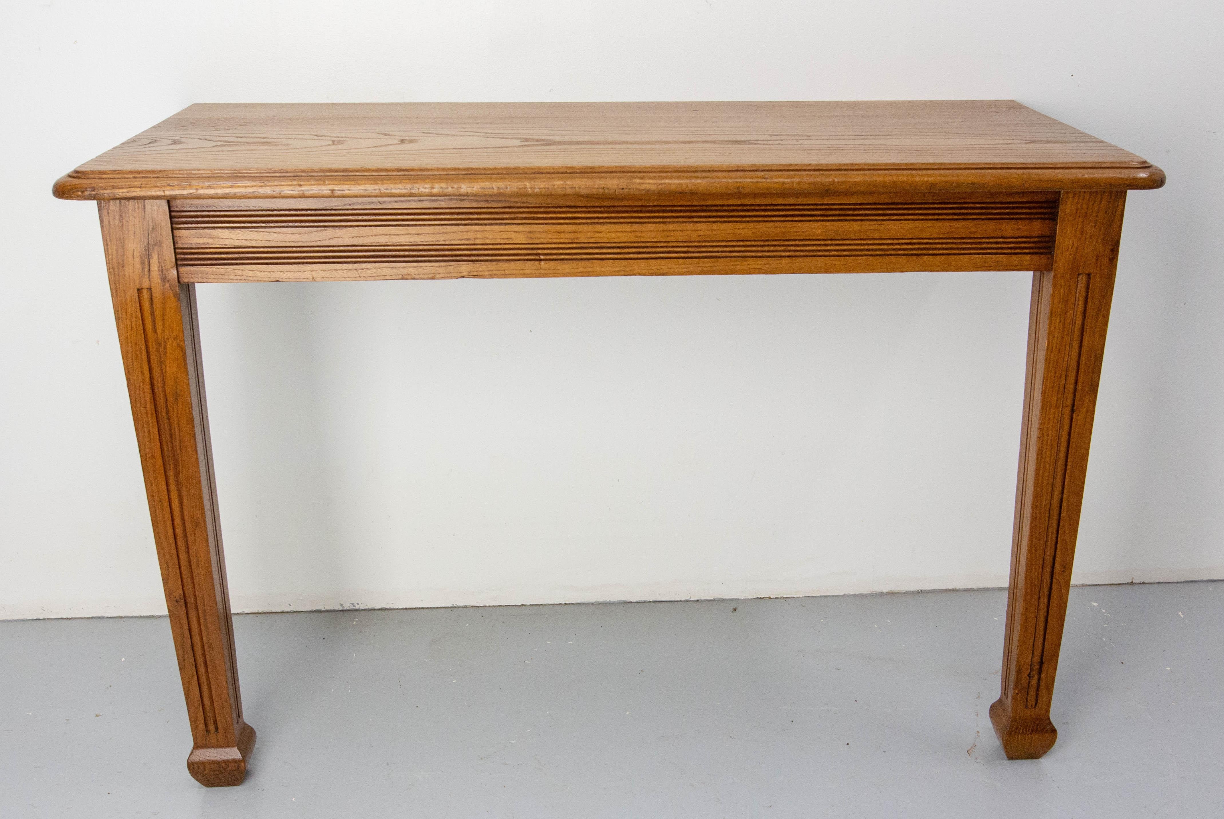 Antique French Oak Wall-Mounted Console Art Deco circa 1940 In Good Condition For Sale In Labrit, Landes