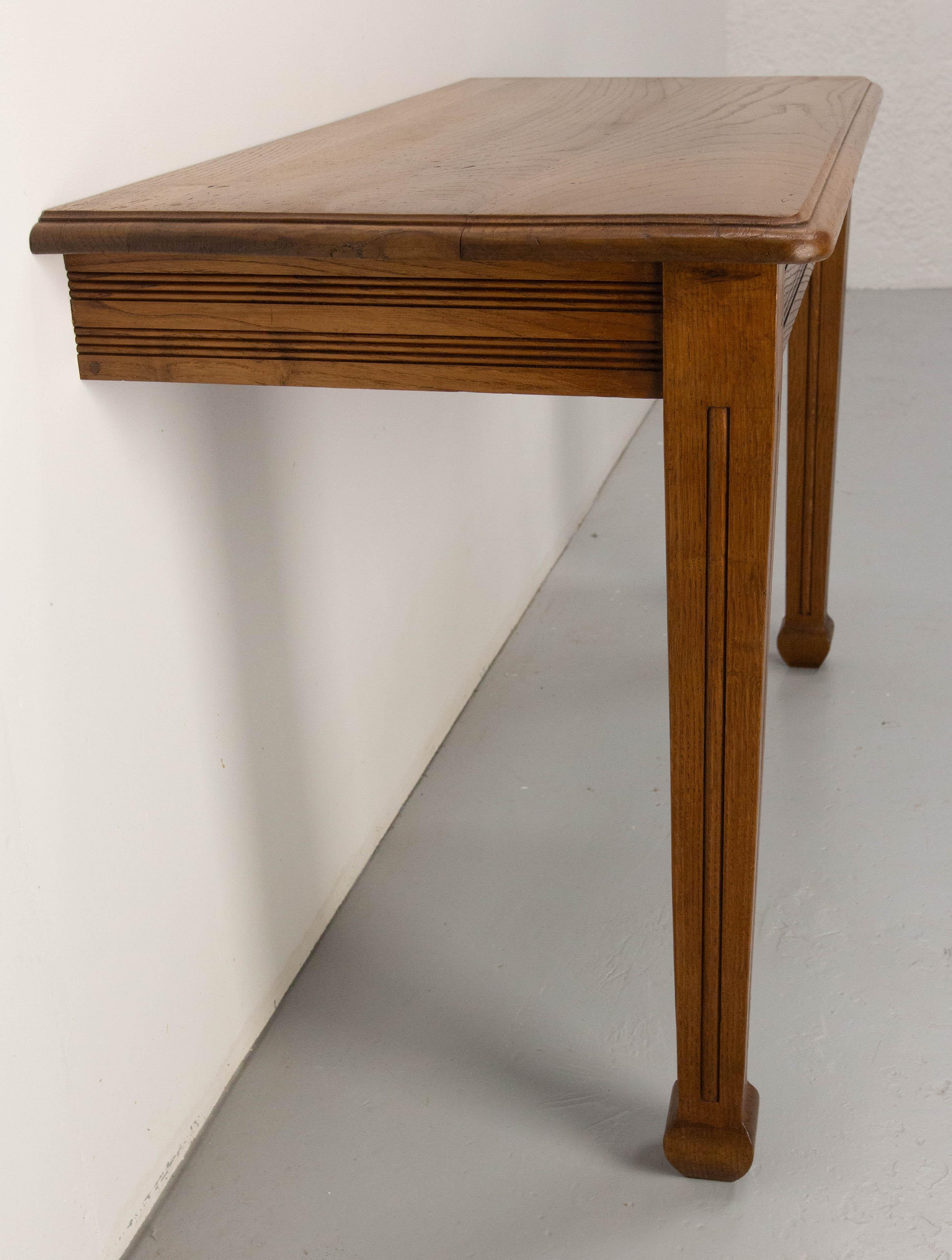 20th Century Antique French Oak Wall-Mounted Console Art Deco circa 1940 For Sale
