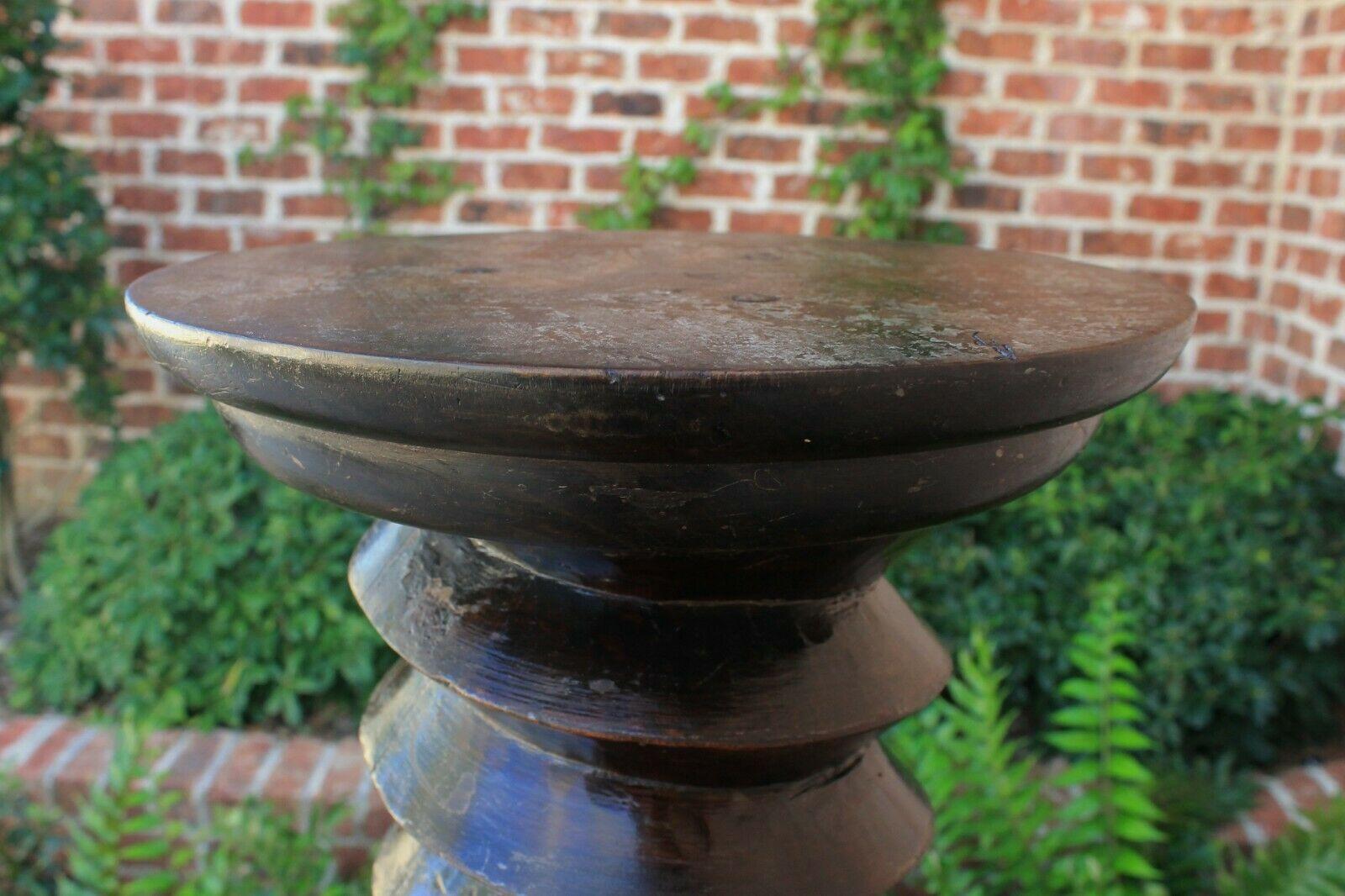 Antique French Oak Wine Press Pedestal Plant Stand Table Barley Twist Tall 1